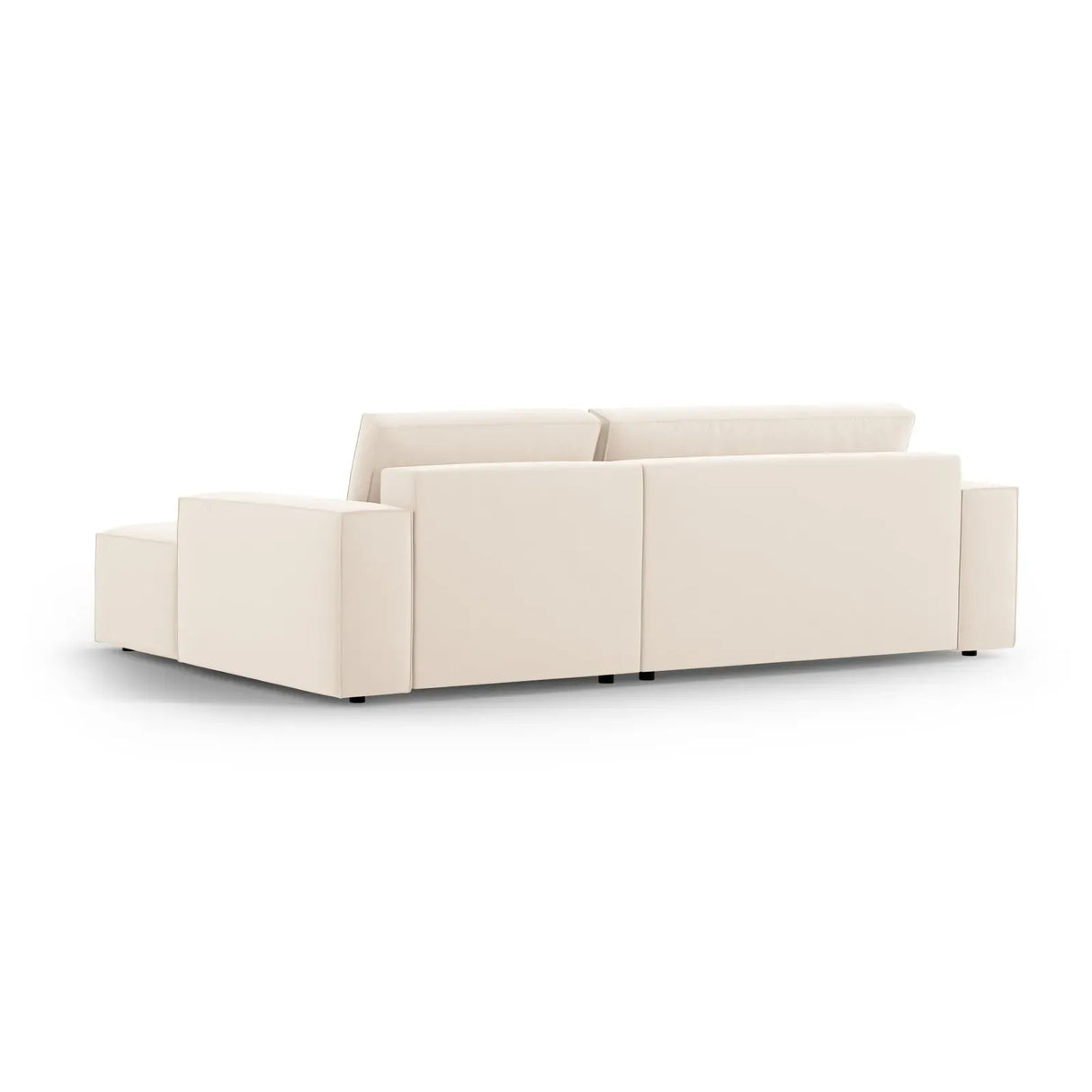 Jodie 3-Sitzer Ecksofa Rechts mit Schlaffunktion und Bettkasten mit Bezug aus Samt, Strukturstoff oder Boucle, 246x151 cm - ZEN ZONE Furniture