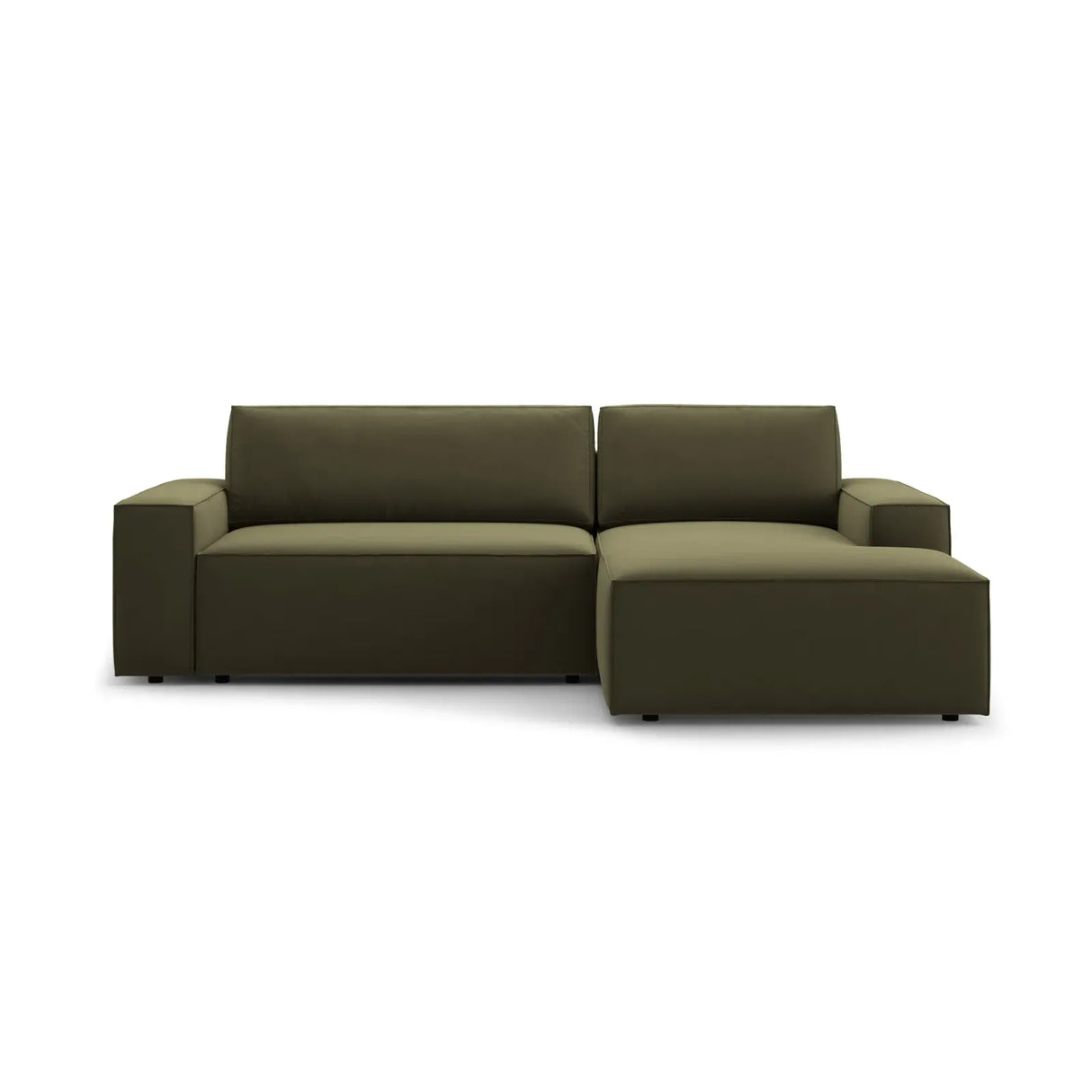 Jodie 3-Sitzer Ecksofa Rechts mit Schlaffunktion und Bettkasten mit Bezug aus Samt, Strukturstoff oder Boucle, 246x151 cm - ZEN ZONE Furniture