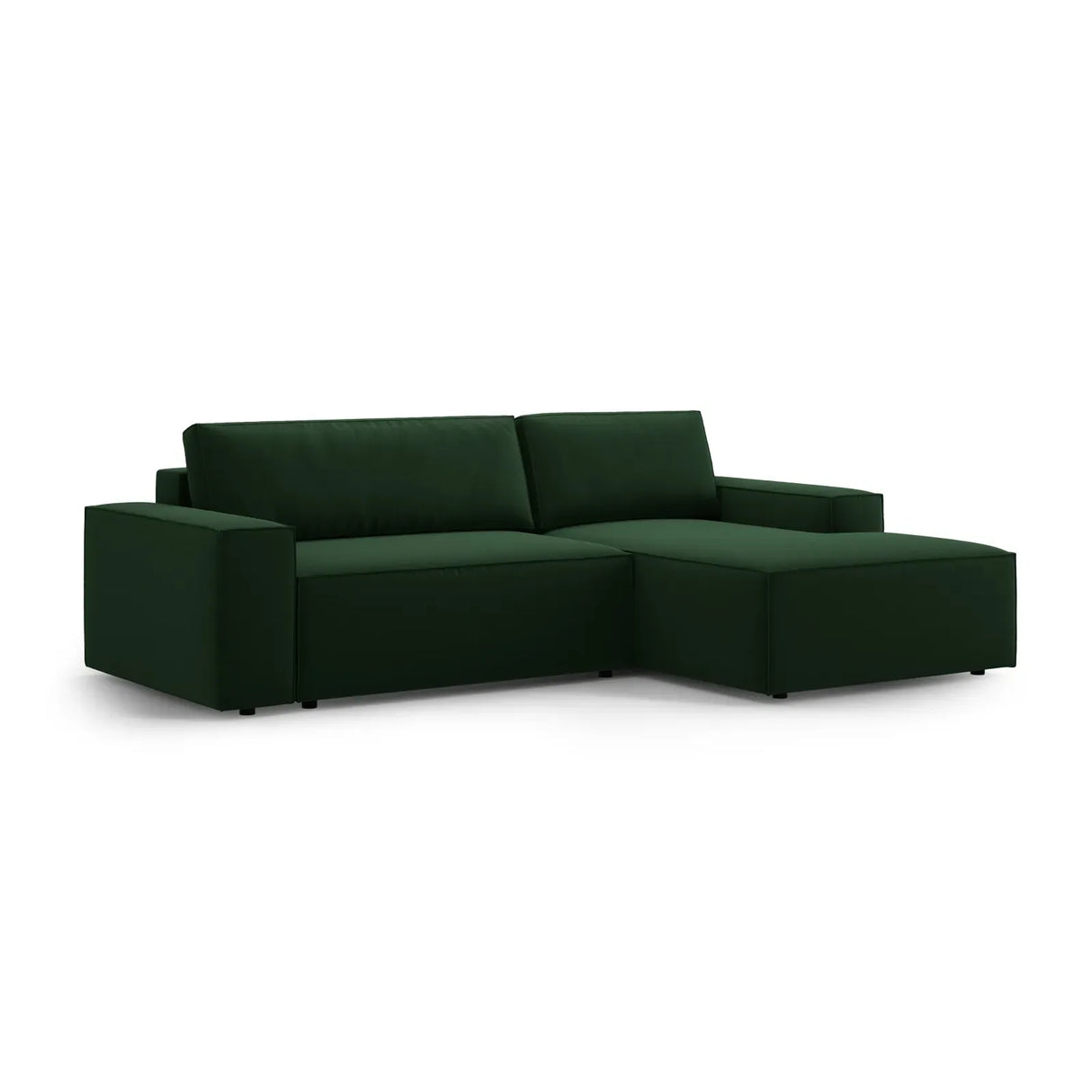Jodie 3-Sitzer Ecksofa Rechts mit Schlaffunktion und Bettkasten mit Bezug aus Samt, Strukturstoff oder Boucle, 246x151 cm - ZEN ZONE Furniture