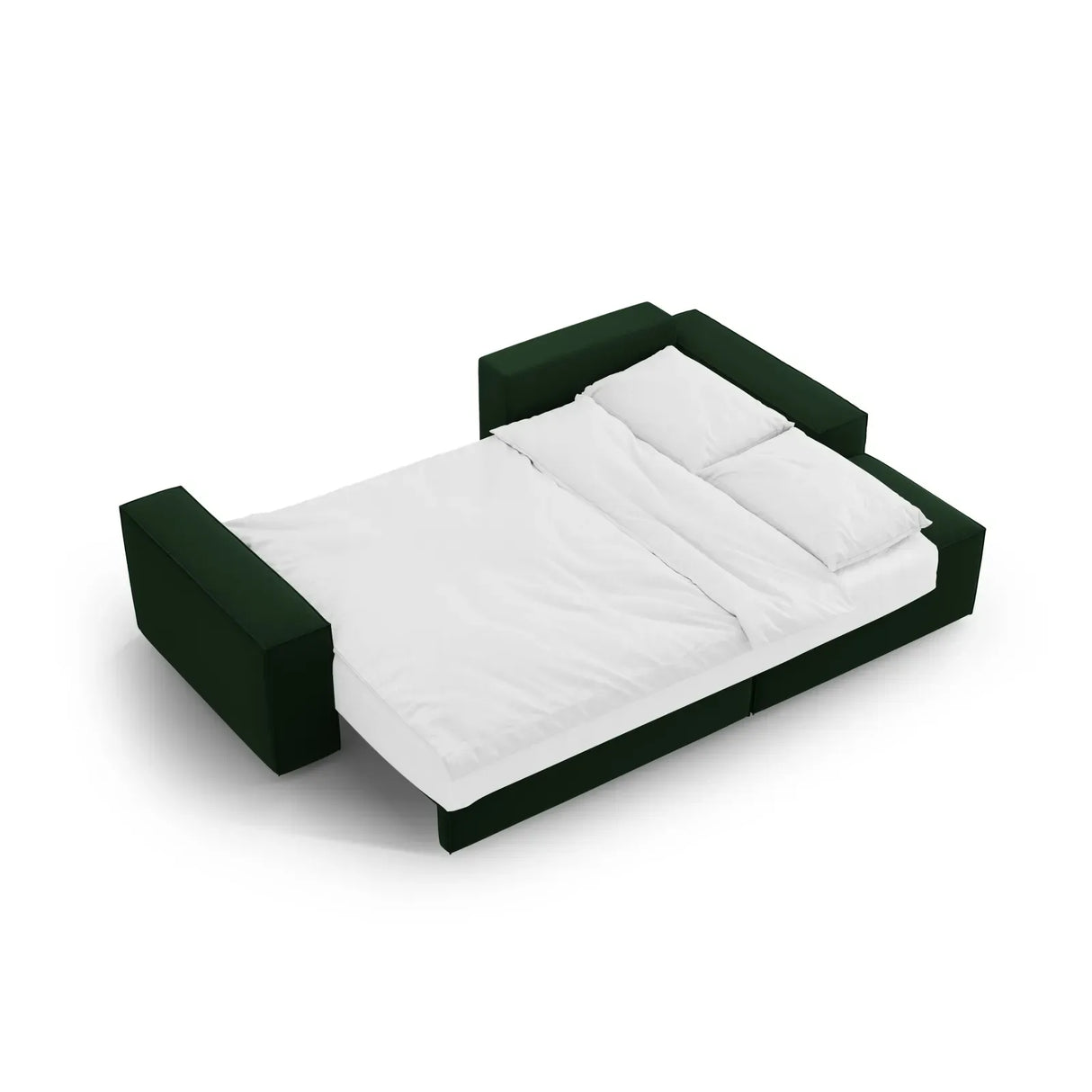 Jodie 3-Sitzer Ecksofa Rechts mit Schlaffunktion und Bettkasten mit Bezug aus Samt, Strukturstoff oder Boucle, 246x151 cm - ZEN ZONE Furniture