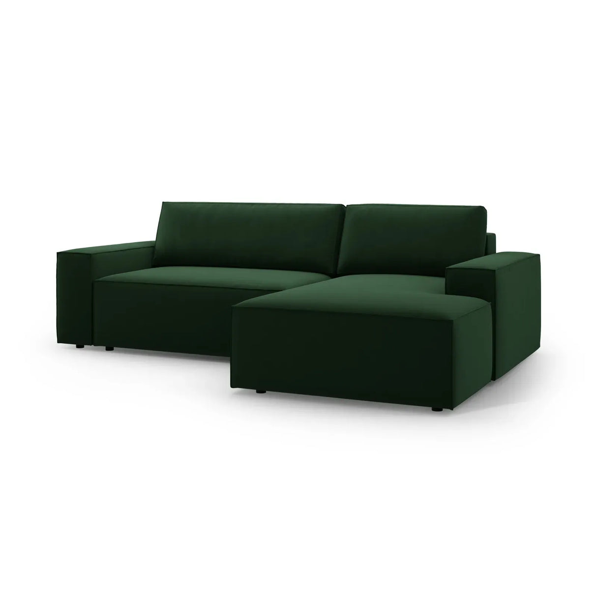 Jodie 3-Sitzer Ecksofa Rechts mit Schlaffunktion und Bettkasten mit Bezug aus Samt, Strukturstoff oder Boucle, 246x151 cm - ZEN ZONE Furniture
