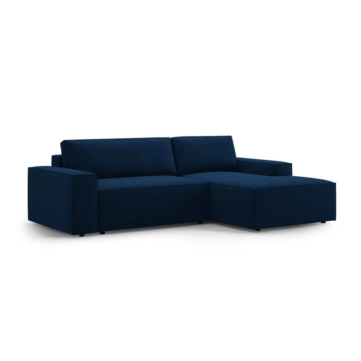 Jodie 3-Sitzer Ecksofa Rechts mit Schlaffunktion und Bettkasten mit Bezug aus Samt, Strukturstoff oder Boucle, 246x151 cm - ZEN ZONE Furniture