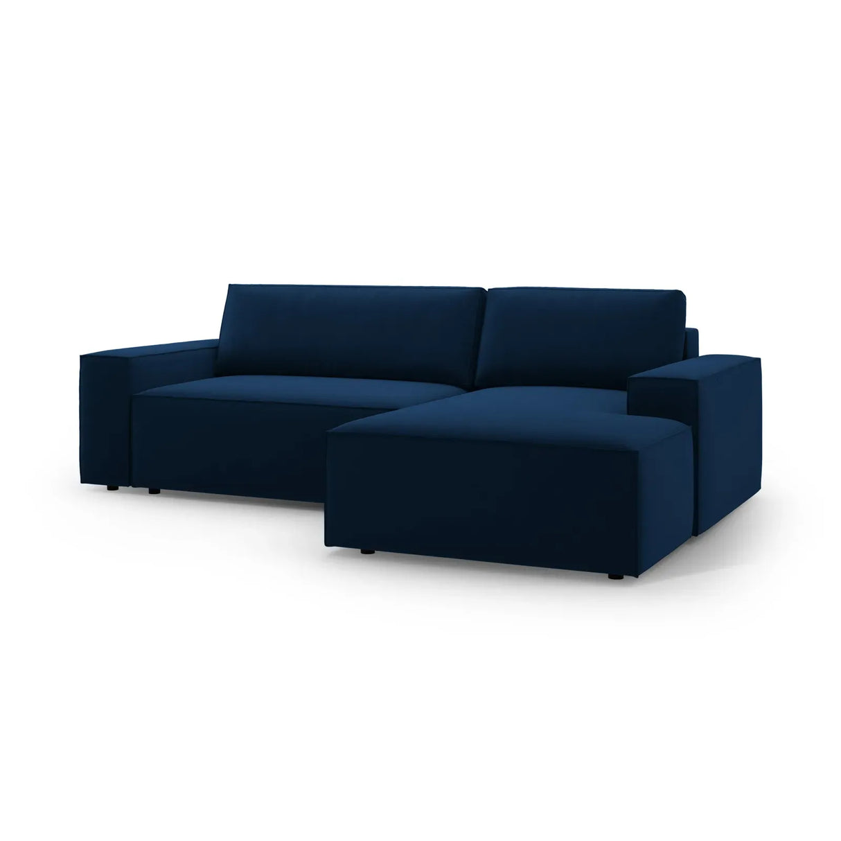 Jodie 3-Sitzer Ecksofa Rechts mit Schlaffunktion und Bettkasten mit Bezug aus Samt, Strukturstoff oder Boucle, 246x151 cm - ZEN ZONE Furniture