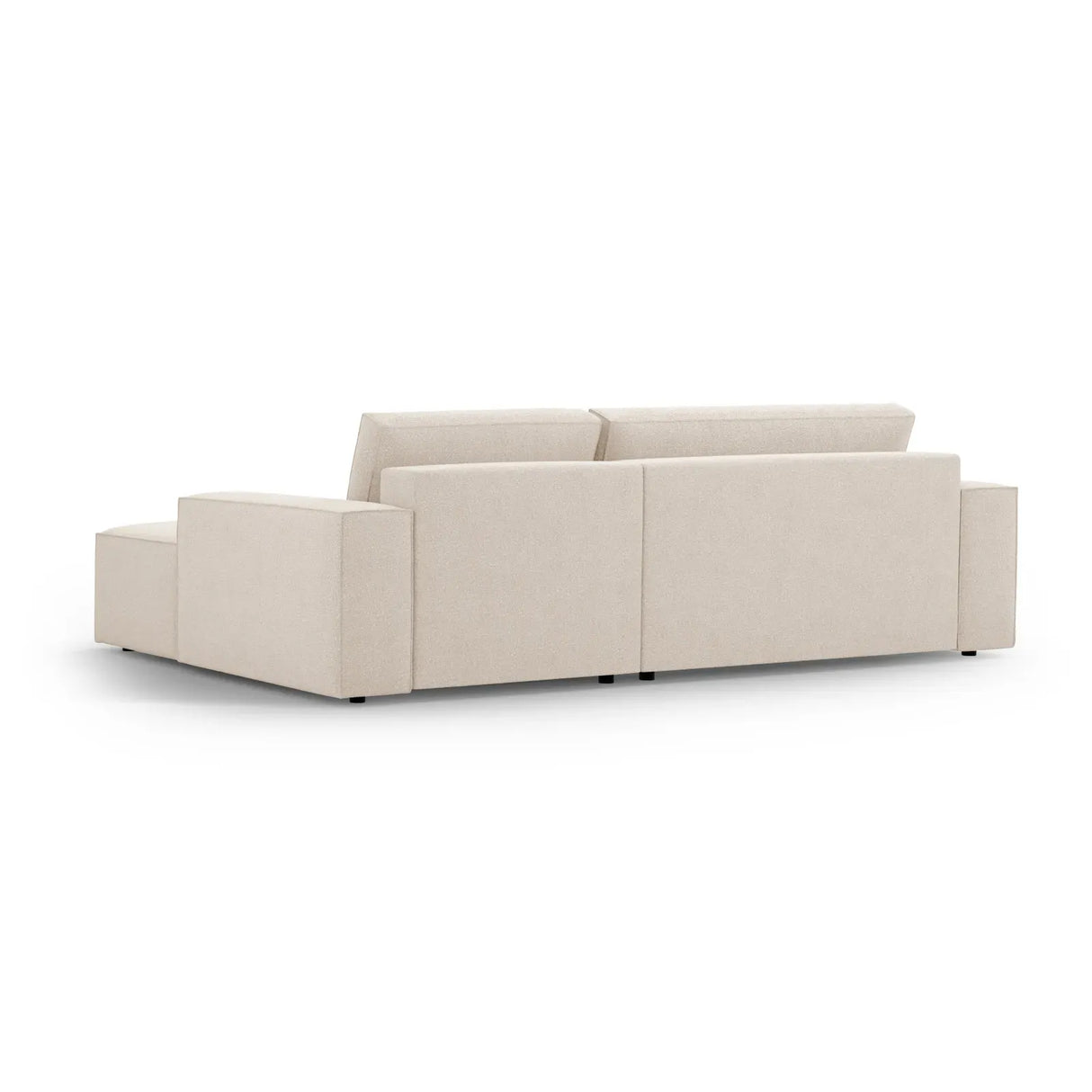 Jodie 3-Sitzer Ecksofa Rechts mit Schlaffunktion und Bettkasten mit Bezug aus Samt, Strukturstoff oder Boucle, 246x151 cm - ZEN ZONE Furniture