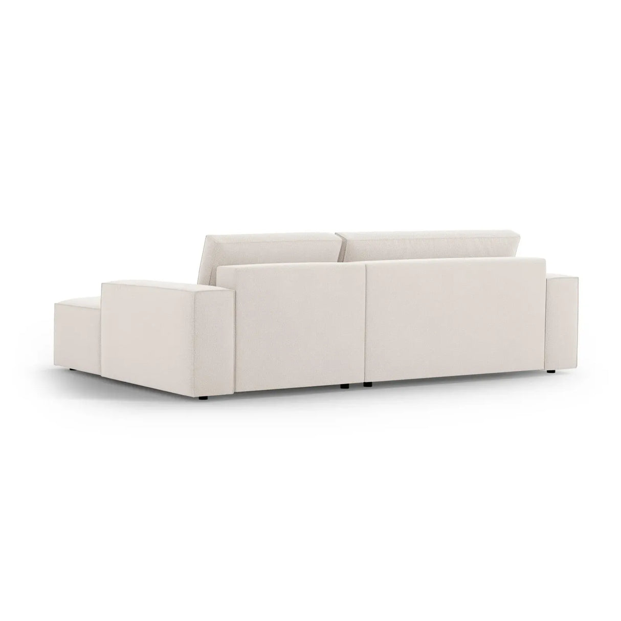 Jodie 3-Sitzer Ecksofa Rechts mit Schlaffunktion und Bettkasten mit Bezug aus Samt, Strukturstoff oder Boucle, 246x151 cm - ZEN ZONE Furniture