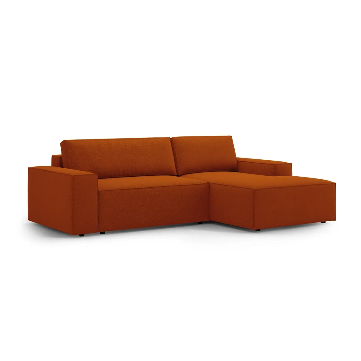 Jodie 3-Sitzer Ecksofa Rechts mit Schlaffunktion und Bettkasten mit Bezug aus Samt, Strukturstoff oder Boucle, 246x151 cm - ZEN ZONE Furniture
