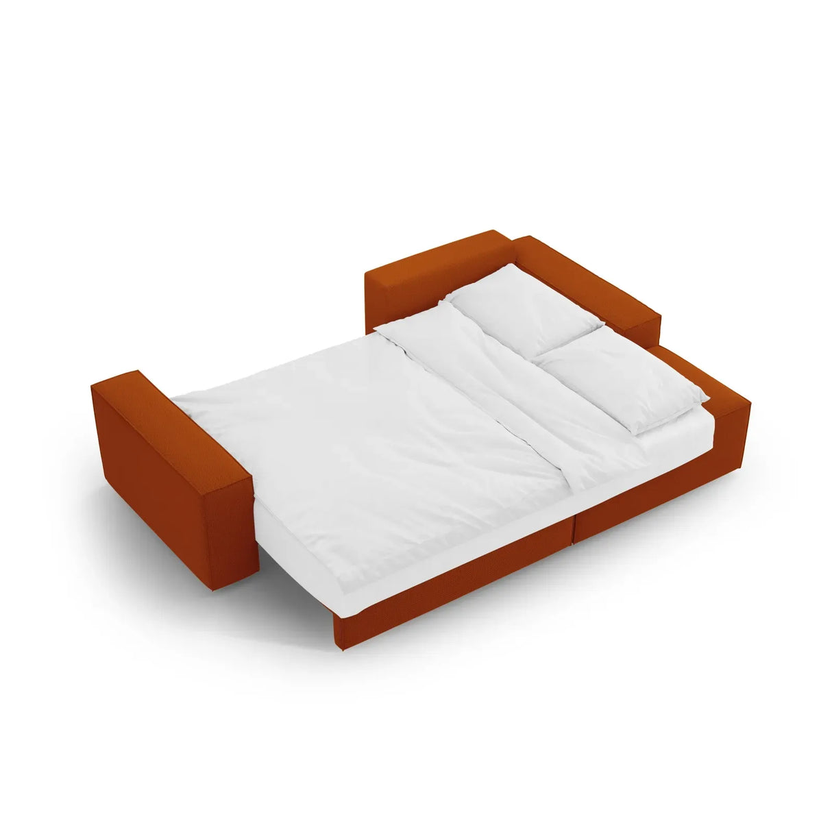 Jodie 3-Sitzer Ecksofa Rechts mit Schlaffunktion und Bettkasten mit Bezug aus Samt, Strukturstoff oder Boucle, 246x151 cm - ZEN ZONE Furniture