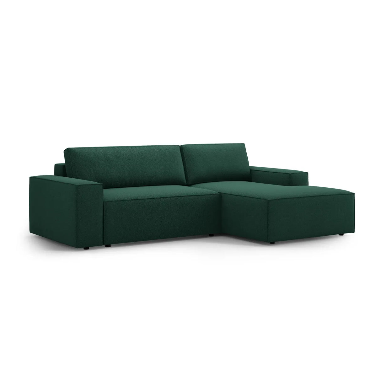 Jodie 3-Sitzer Ecksofa Rechts mit Schlaffunktion und Bettkasten mit Bezug aus Samt, Strukturstoff oder Boucle, 246x151 cm - ZEN ZONE Furniture