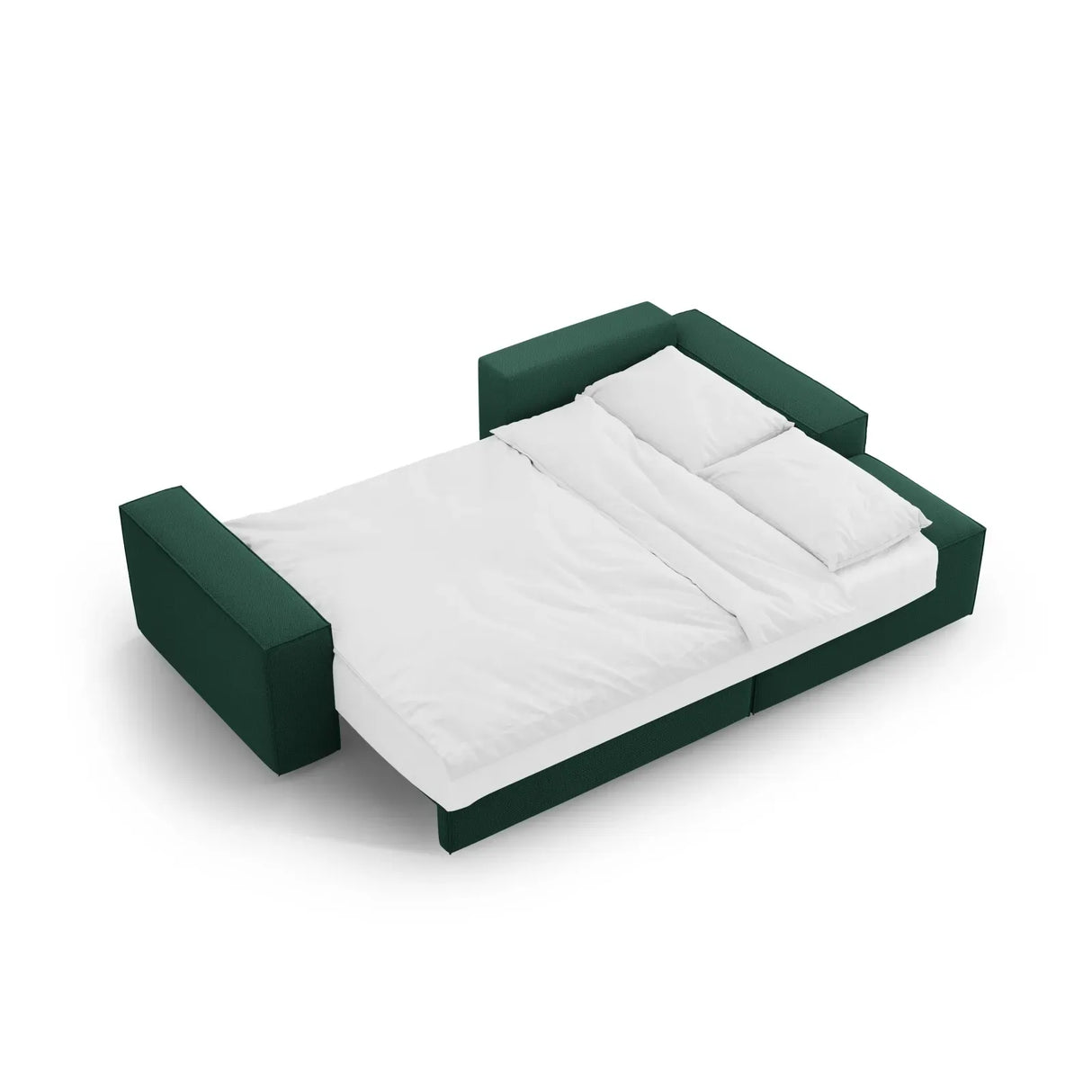 Jodie 3-Sitzer Ecksofa Rechts mit Schlaffunktion und Bettkasten mit Bezug aus Samt, Strukturstoff oder Boucle, 246x151 cm - ZEN ZONE Furniture