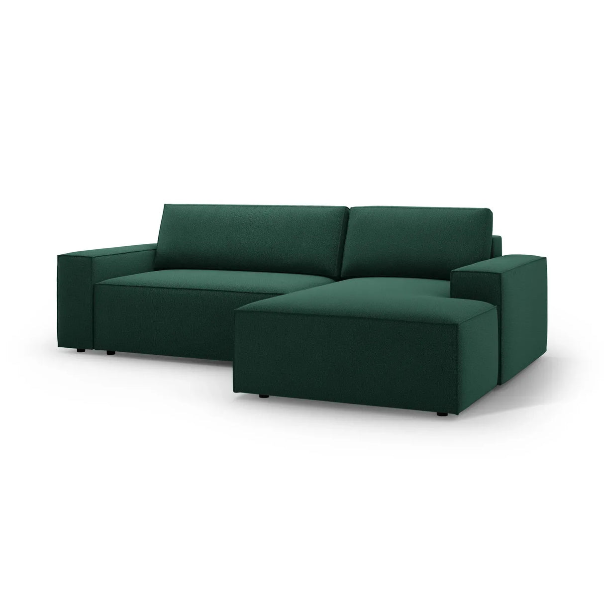 Jodie 3-Sitzer Ecksofa Rechts mit Schlaffunktion und Bettkasten mit Bezug aus Samt, Strukturstoff oder Boucle, 246x151 cm - ZEN ZONE Furniture