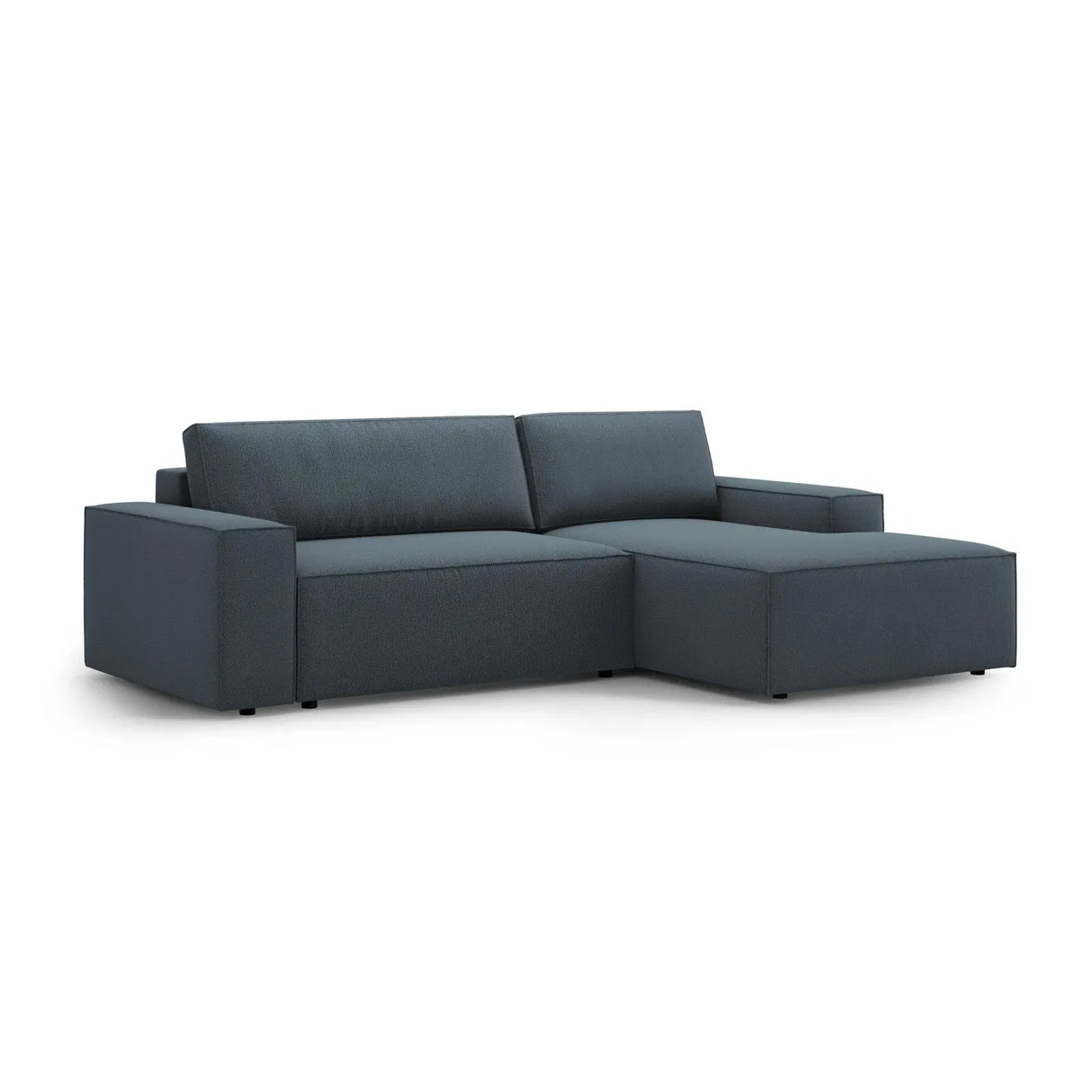 Jodie 3-Sitzer Ecksofa Rechts mit Schlaffunktion und Bettkasten mit Bezug aus Samt, Strukturstoff oder Boucle, 246x151 cm - ZEN ZONE Furniture