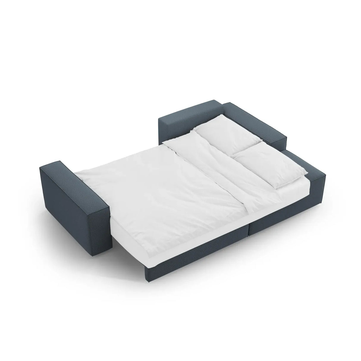 Jodie 3-Sitzer Ecksofa Rechts mit Schlaffunktion und Bettkasten mit Bezug aus Samt, Strukturstoff oder Boucle, 246x151 cm - ZEN ZONE Furniture