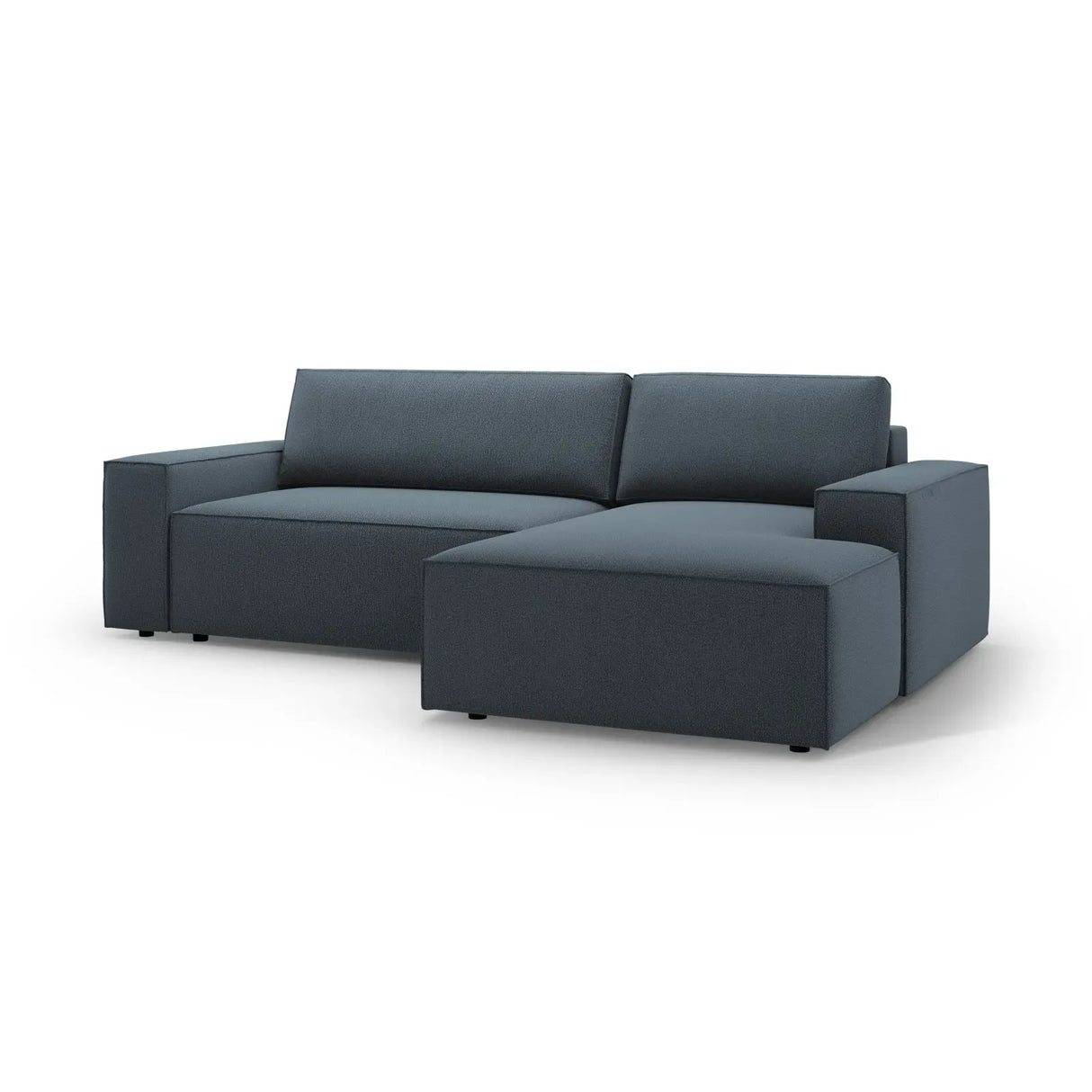 Jodie 3-Sitzer Ecksofa Rechts mit Schlaffunktion und Bettkasten mit Bezug aus Samt, Strukturstoff oder Boucle, 246x151 cm - ZEN ZONE Furniture