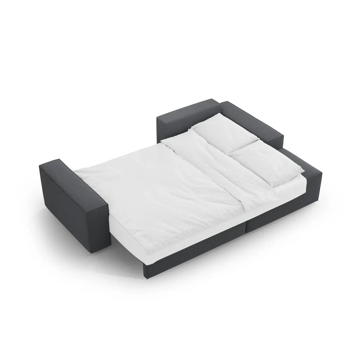 Jodie 3-Sitzer Ecksofa Rechts mit Schlaffunktion und Bettkasten mit Bezug aus Samt, Strukturstoff oder Boucle, 246x151 cm - ZEN ZONE Furniture