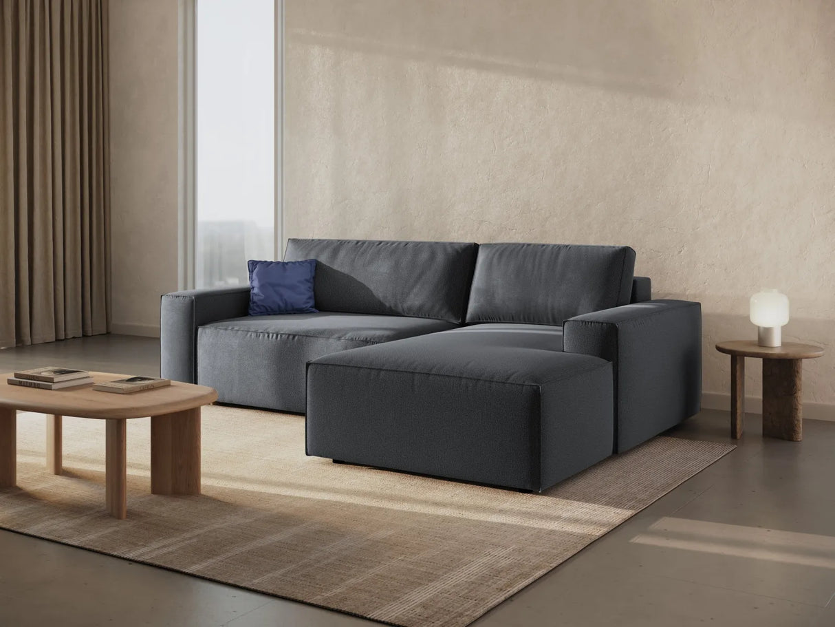 Jodie 3-Sitzer Ecksofa Rechts mit Schlaffunktion und Bettkasten mit Bezug aus Strukturierter Stoff (Meg367) in Dunkelgrau, 246x151 cm – Bild 8
