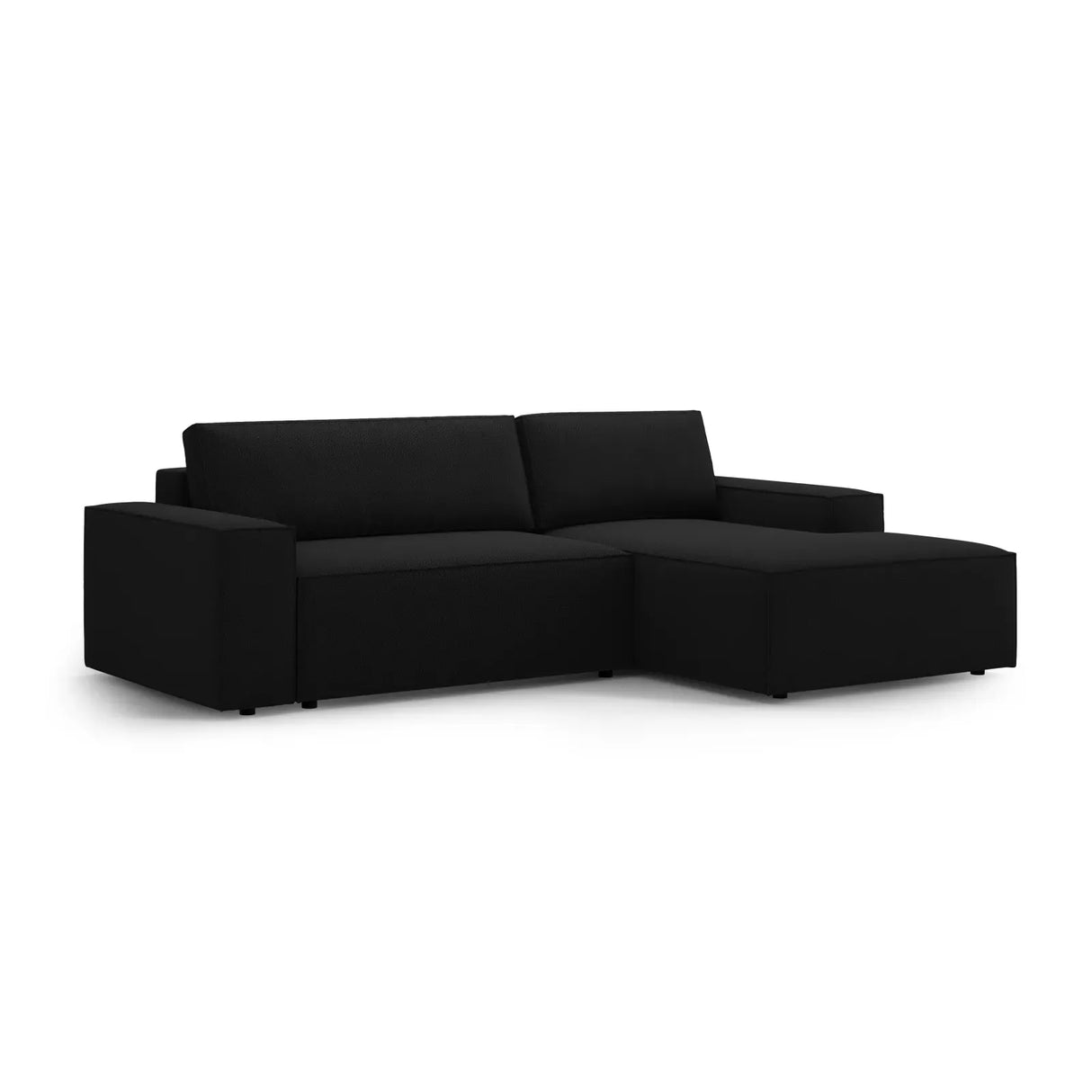 Jodie 3-Sitzer Ecksofa Rechts mit Schlaffunktion und Bettkasten mit Bezug aus Samt, Strukturstoff oder Boucle, 246x151 cm - ZEN ZONE Furniture
