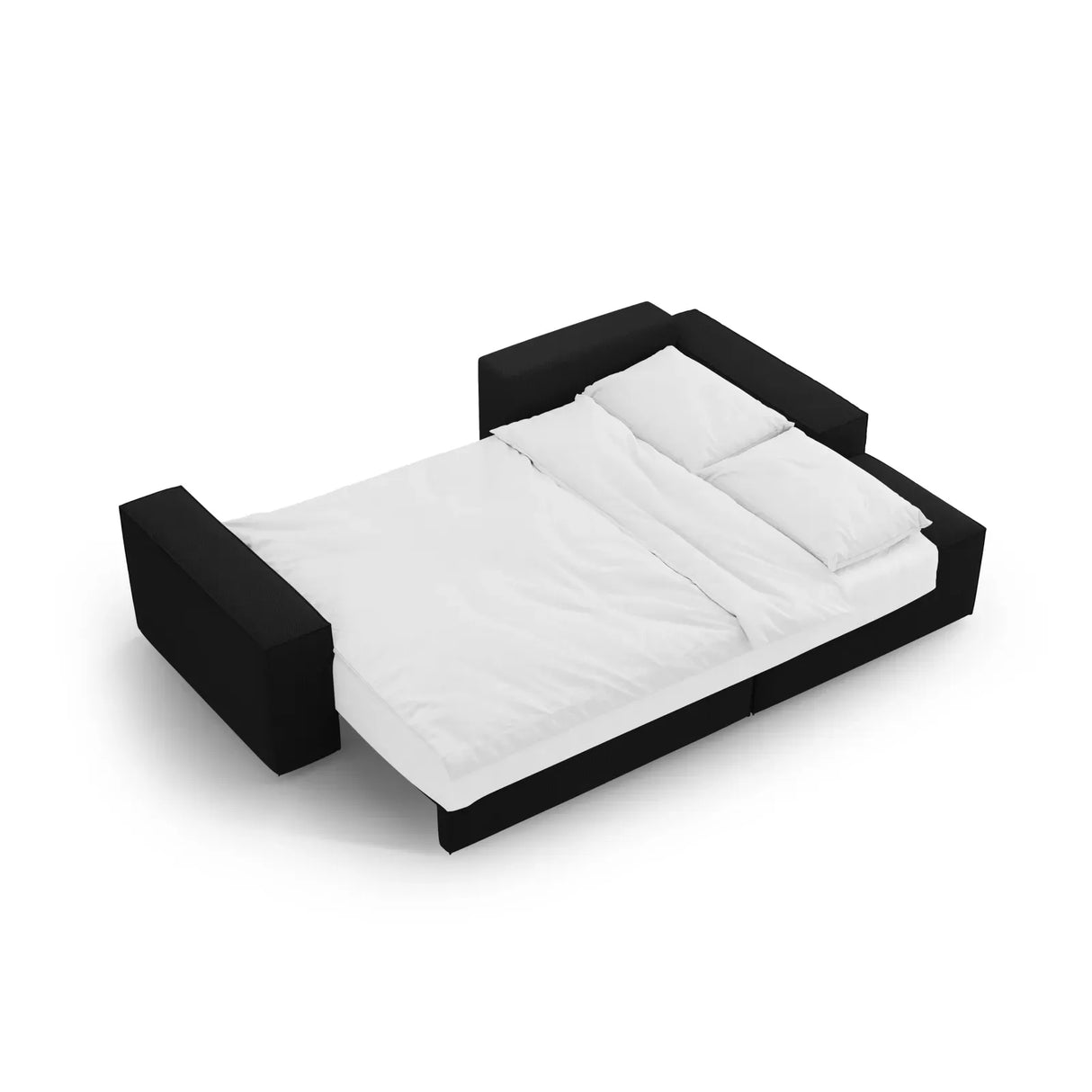 Jodie 3-Sitzer Ecksofa Rechts mit Schlaffunktion und Bettkasten mit Bezug aus Samt, Strukturstoff oder Boucle, 246x151 cm - ZEN ZONE Furniture