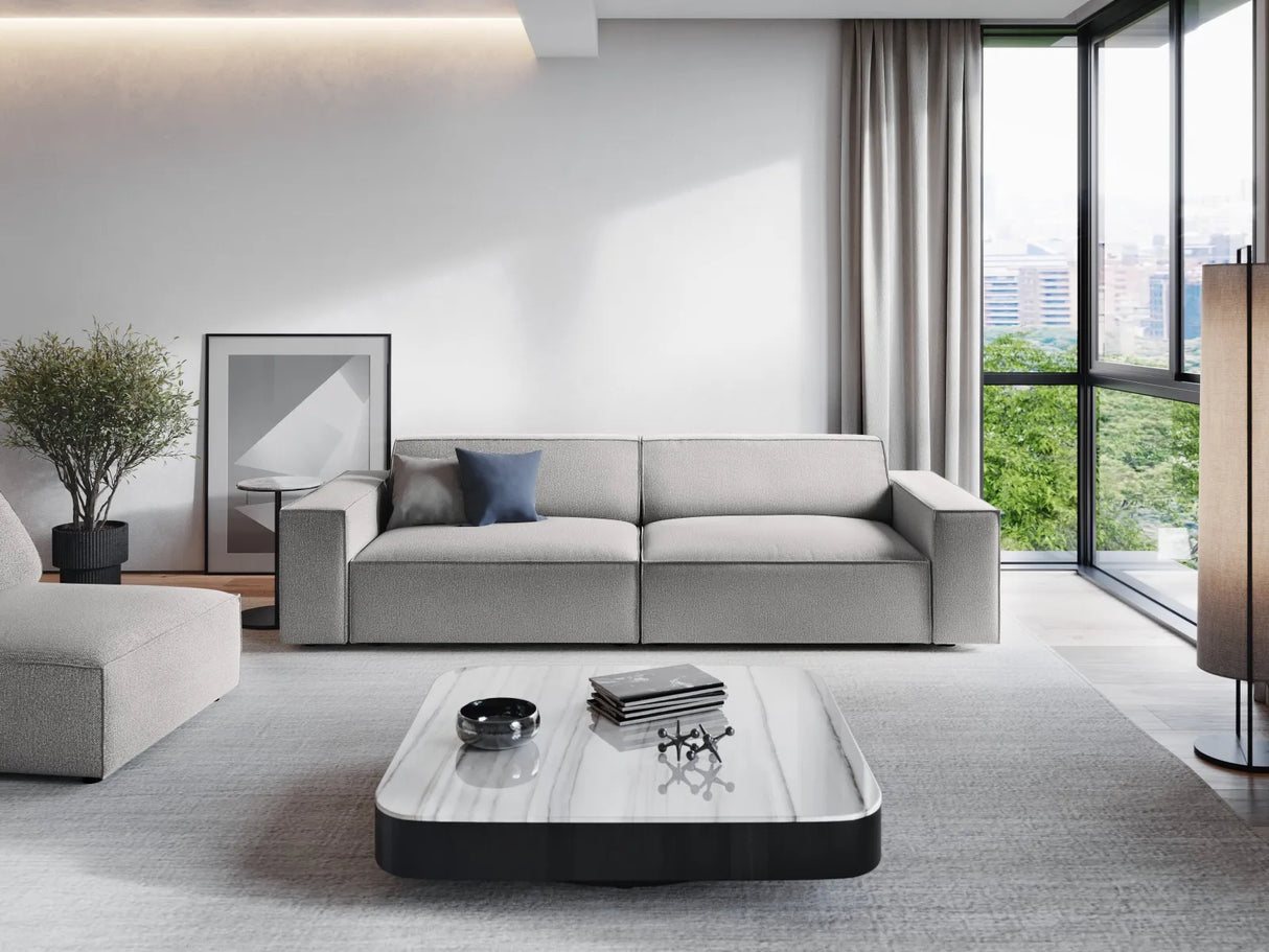 Jodie 3-Sitzer Sofa 204x102 cm aus Strukturierter Stoff (Meg363) in Hellgrau – Bild 1