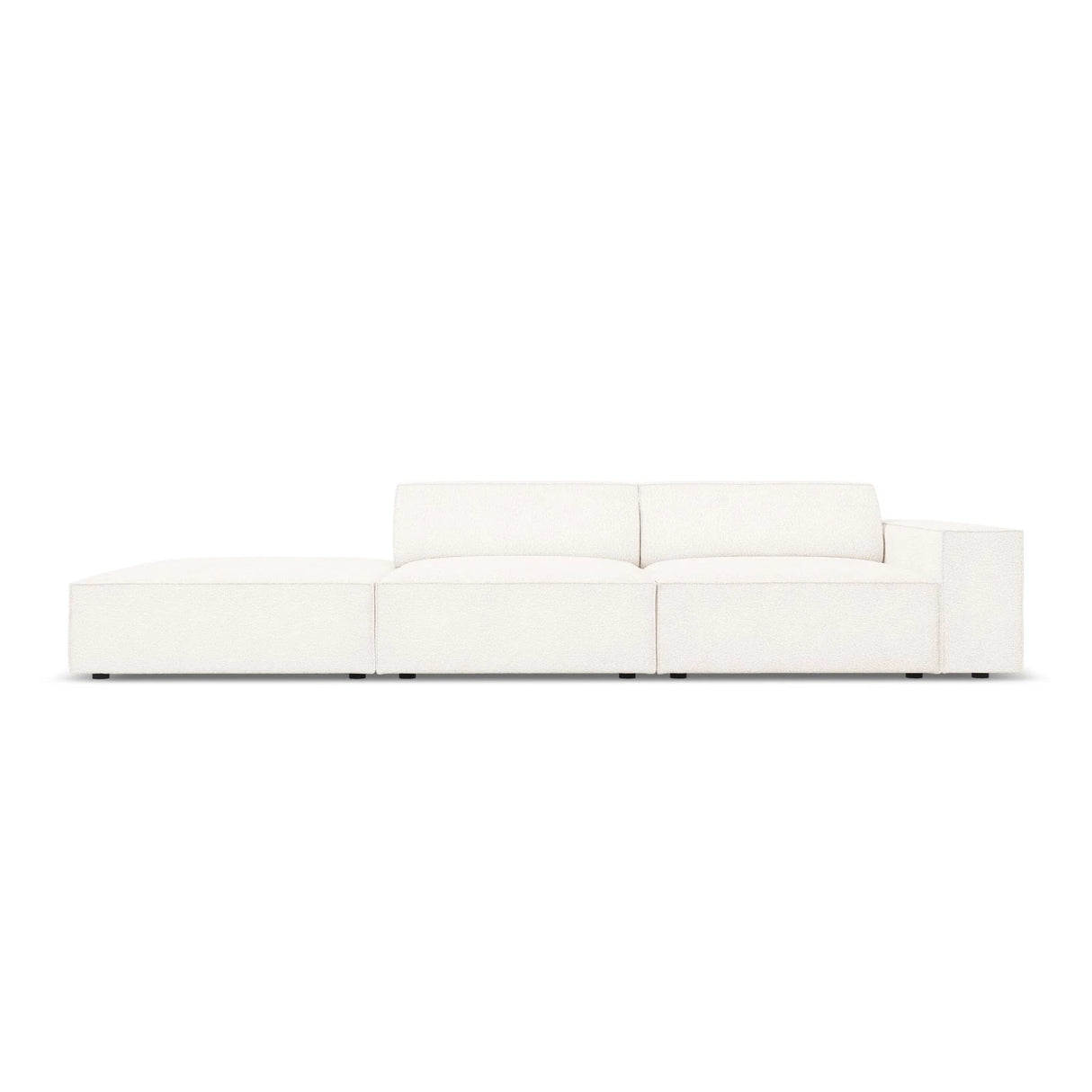 Jodie 3-Sitzer Sofa, Linke Seite offen, eckig, aus Boucle (AscNATA) in Beige, 262x102 cm – Bild 1