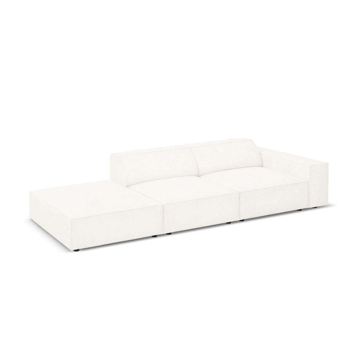 Jodie 3-Sitzer Sofa, Linke Seite offen, eckig, aus Boucle (AscNATA) in Beige, 262x102 cm – Bild 4