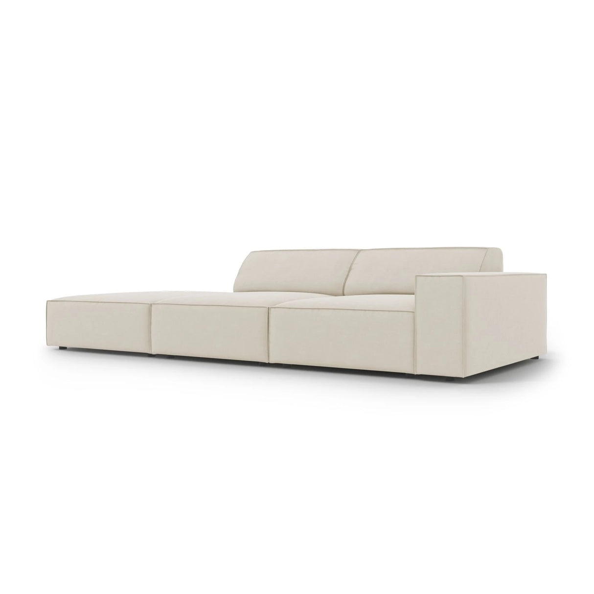 Jodie 3-Sitzer Sofa, Linke Seite offen, eckig, aus Samt (Blu30) in Dunkelbeige, 262x102 cm – Bild 5