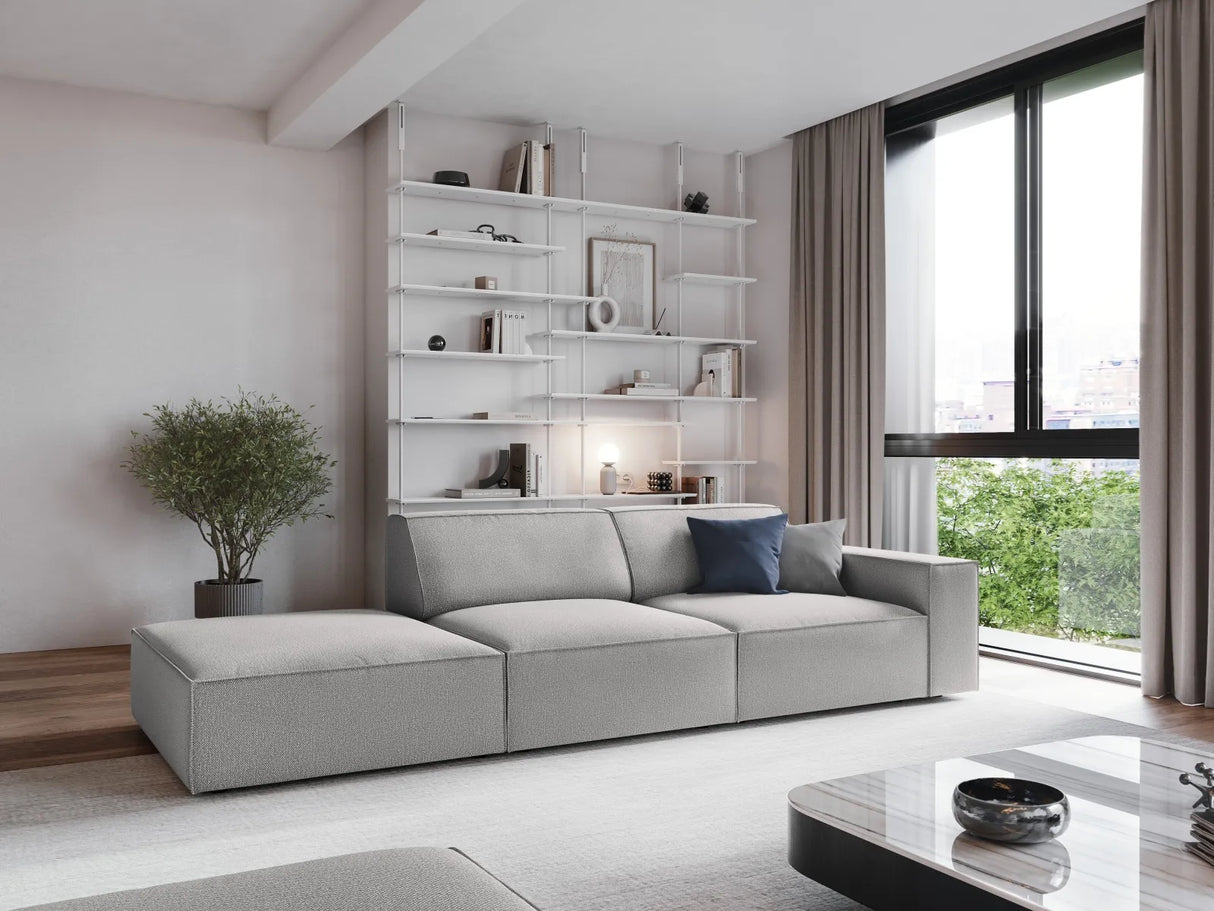 Jodie 3-Sitzer Sofa, Linke Seite offen, eckig, aus Strukturierter Stoff (Meg363) in Hellgrau, 262x102 cm – Bild 2