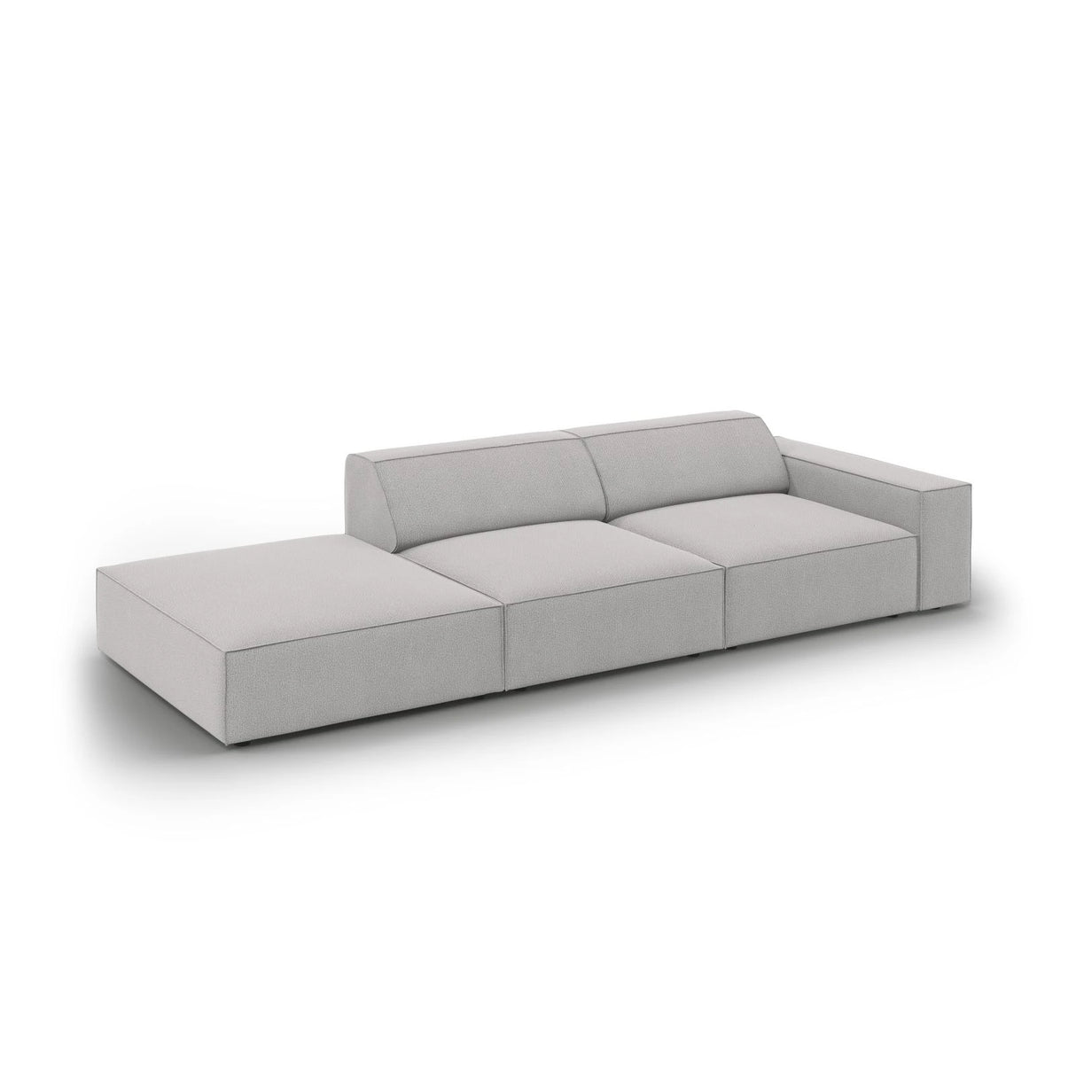 Jodie 3-Sitzer Sofa, Linke Seite offen, eckig, aus Strukturierter Stoff (Meg363) in Hellgrau, 262x102 cm – Bild 4