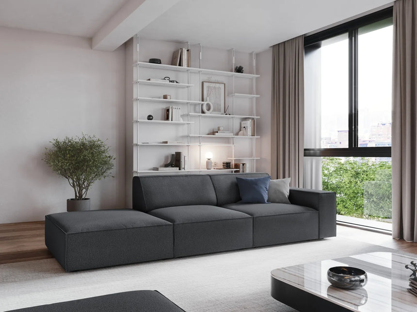 Jodie 3-Sitzer Sofa, Linke Seite offen, eckig, aus Strukturierter Stoff (Meg367) in Dunkelgrau, 262x102 cm – Bild 2