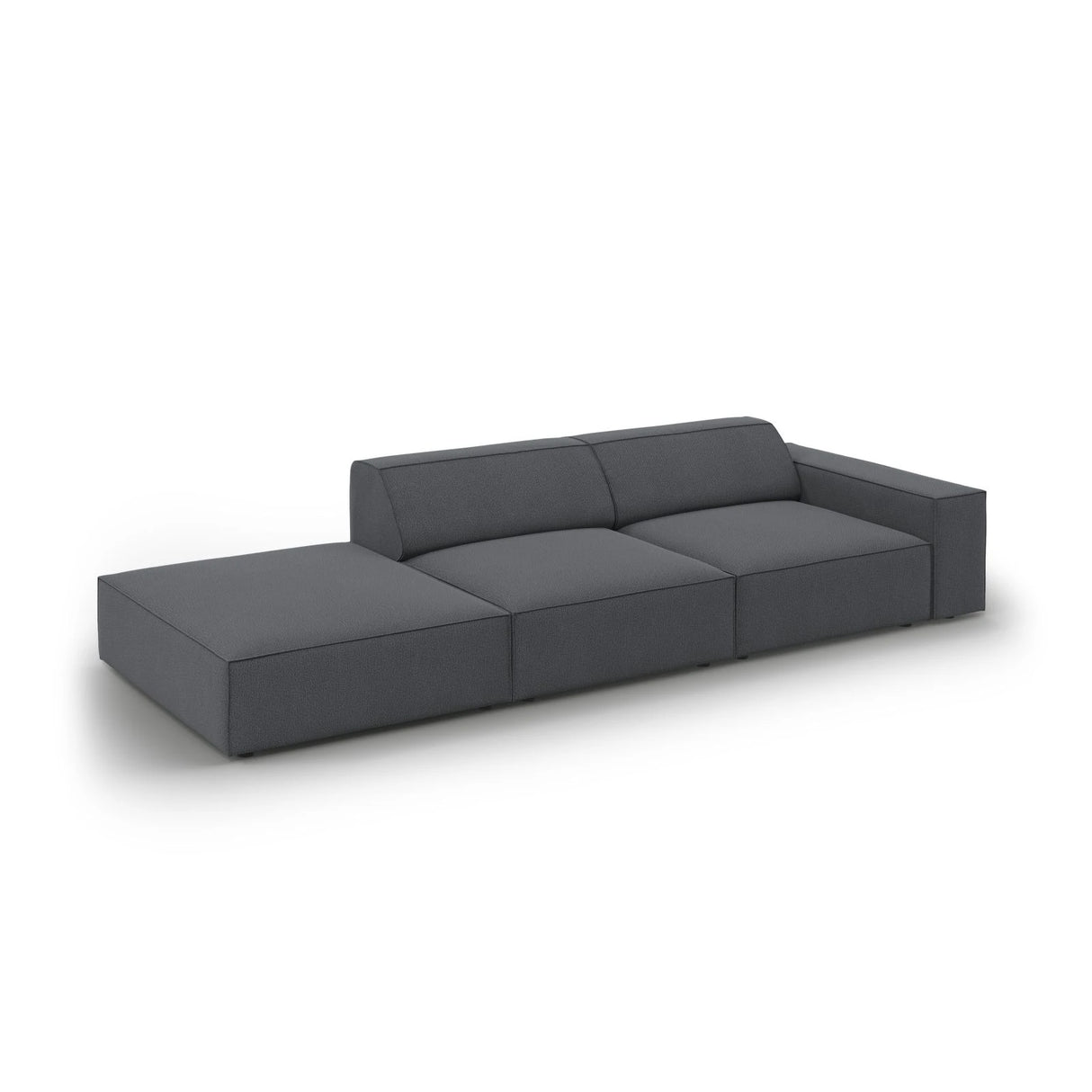 Jodie 3-Sitzer Sofa, Linke Seite offen, eckig, aus Strukturierter Stoff (Meg367) in Dunkelgrau, 262x102 cm – Bild 4