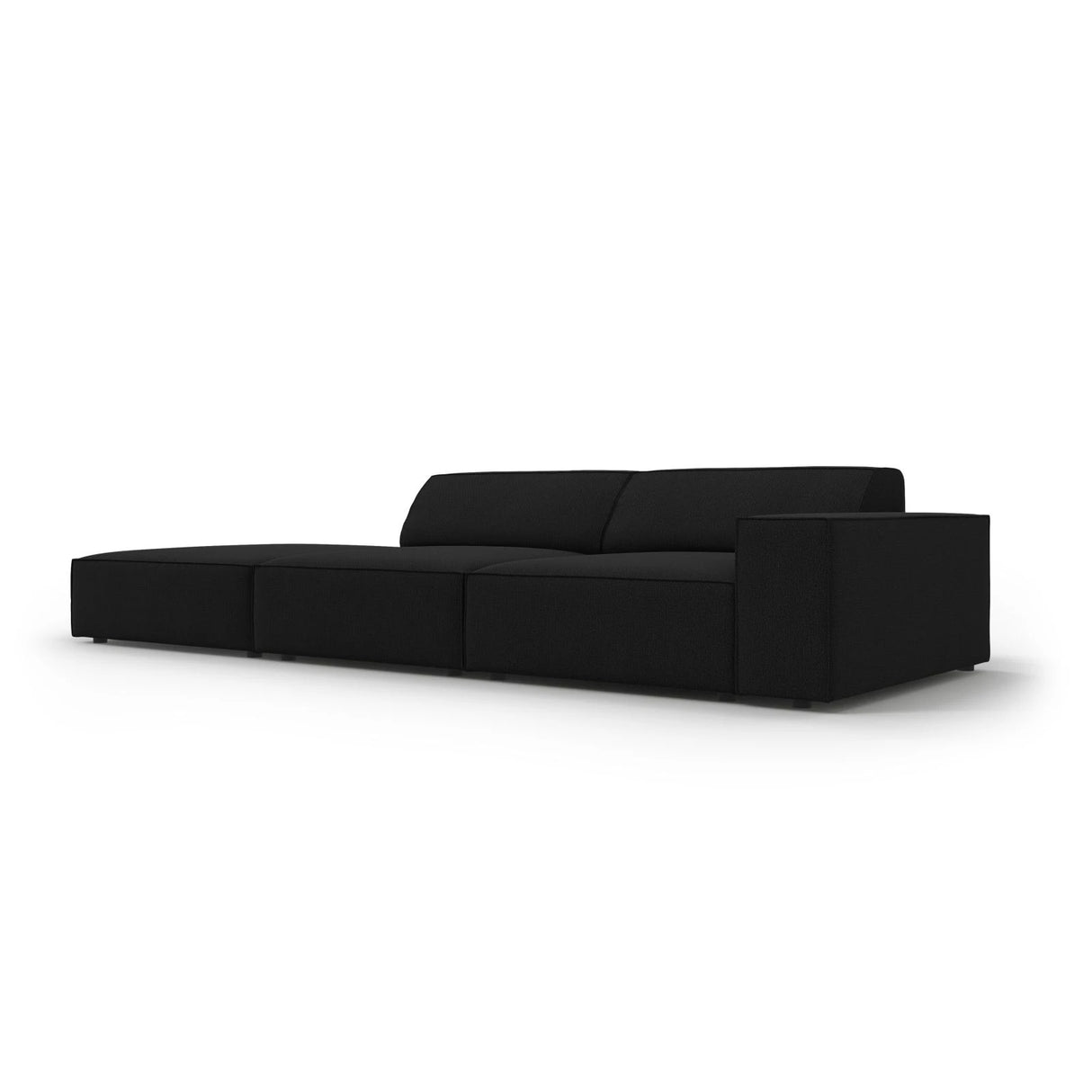 Jodie 3-Sitzer Sofa, Linke Seite offen, eckig, aus Strukturierter Stoff (Meg368) in Schwarz, 262x102 cm – Bild 5