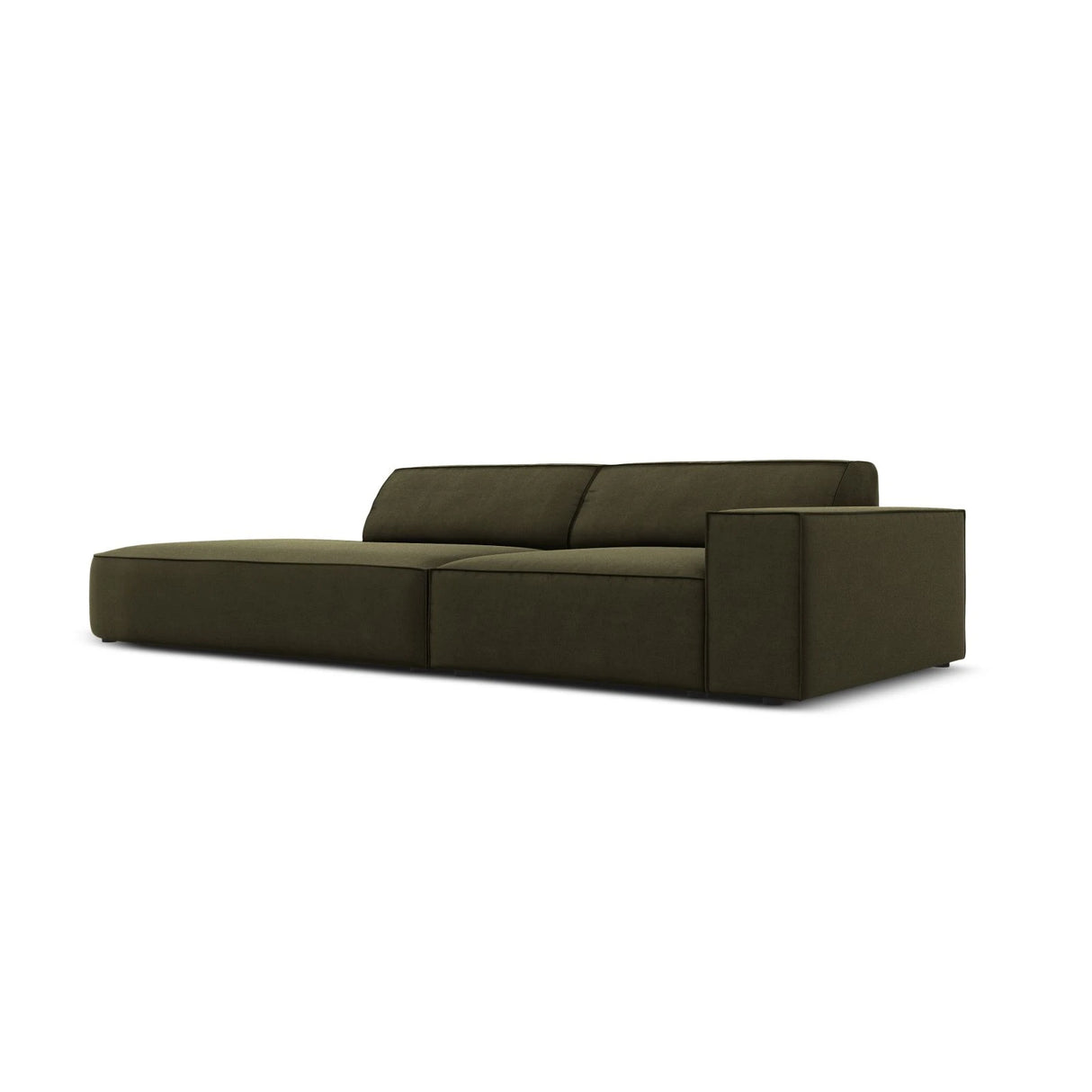 Jodie 3-Sitzer Sofa, Linke Seite offen, rund, aus Samt (Blu77) in Grün, 262x102 cm – Bild 4