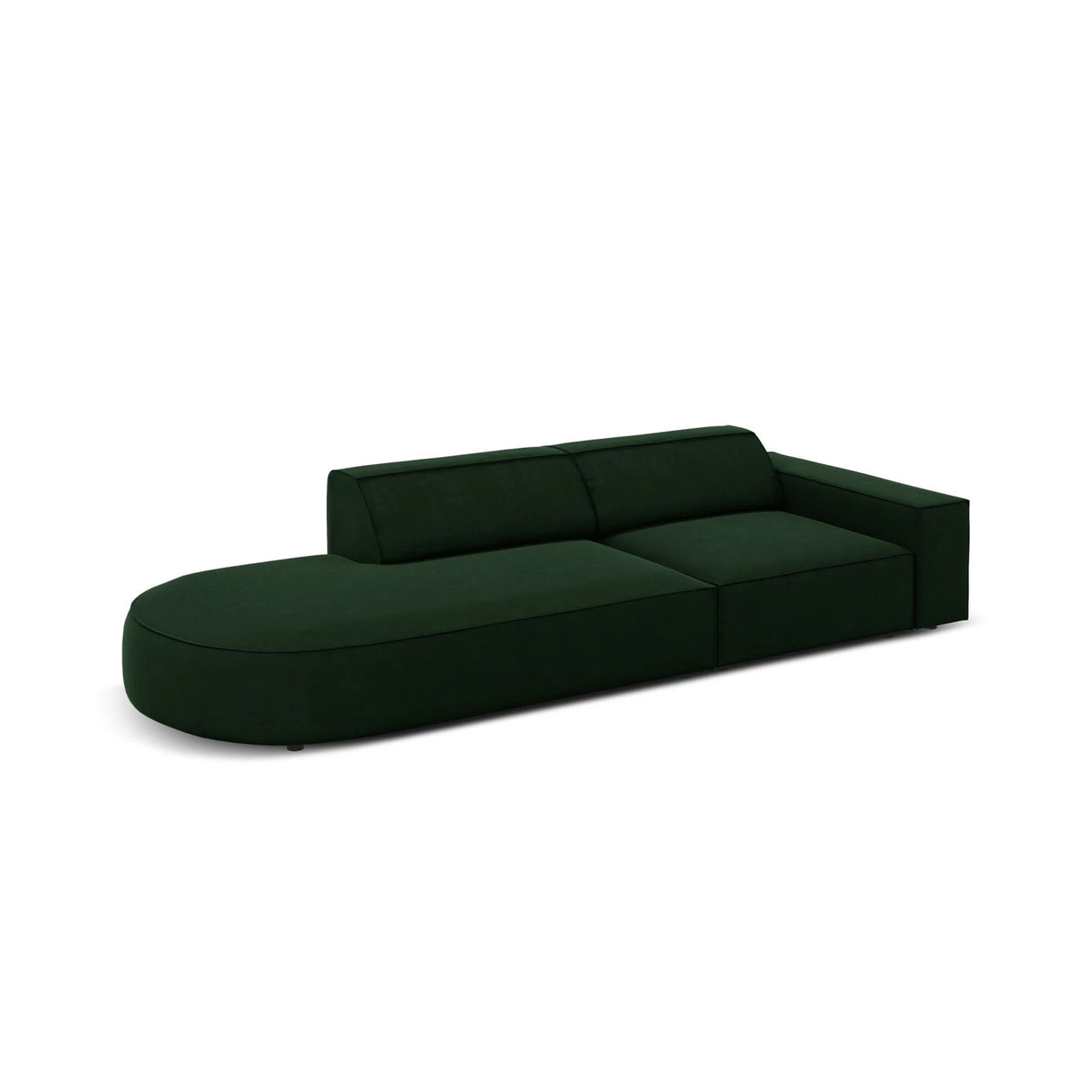 Jodie 3-Sitzer Sofa, Linke Seite offen, rund, aus Samt (Blu78) in Flaschengrün, 262x102 cm – Bild 5