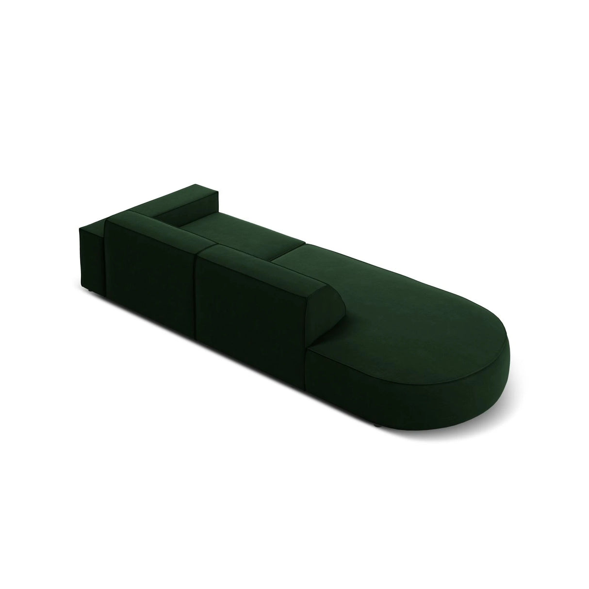 Jodie 3-Sitzer Sofa, Linke Seite offen, rund, aus Samt (Blu78) in Flaschengrün, 262x102 cm – Bild 6