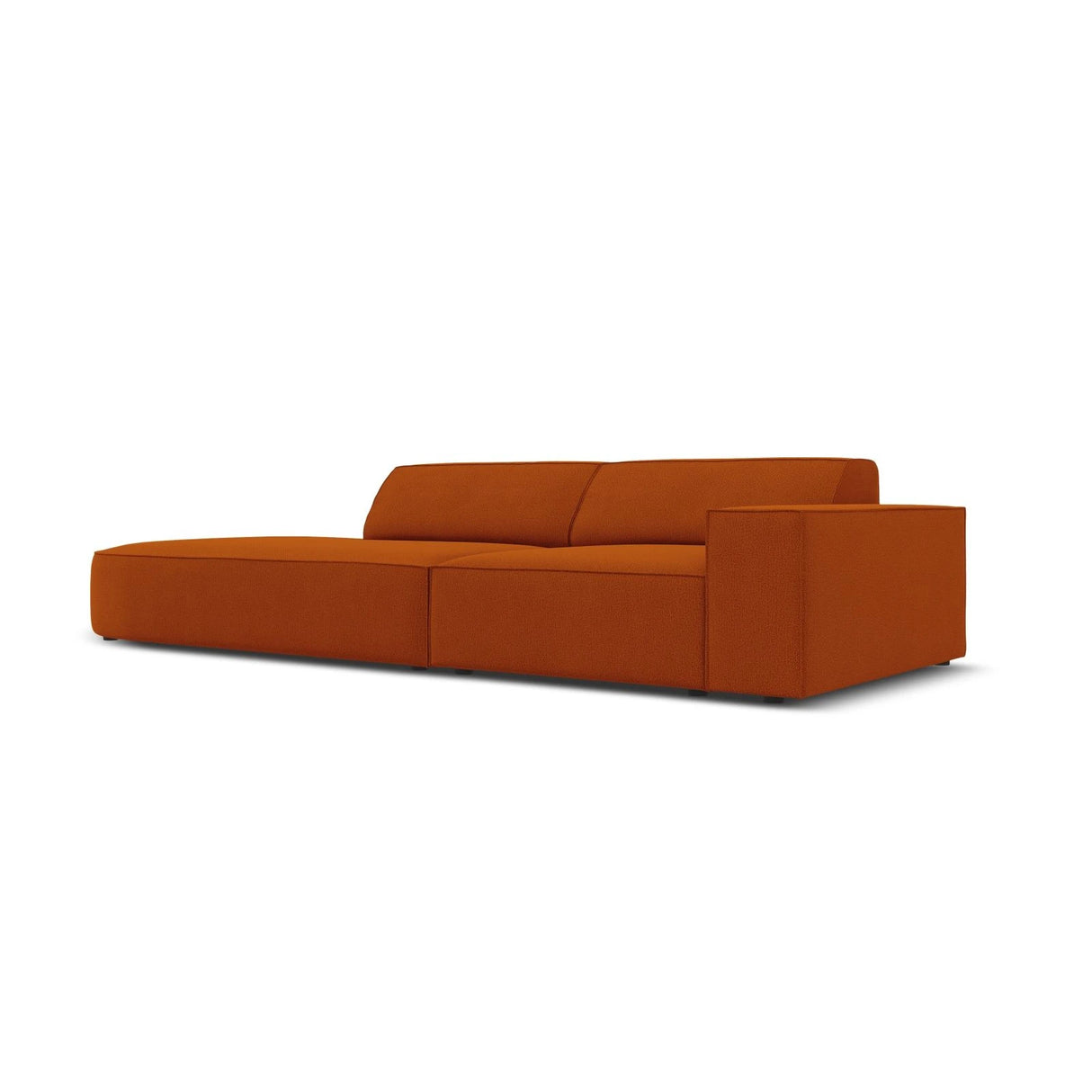 Jodie 3-Sitzer Sofa, Linke Seite offen, rund, aus Strukturierter Stoff (Meg357) in Terrakotta, 262x102 cm – Bild 2
