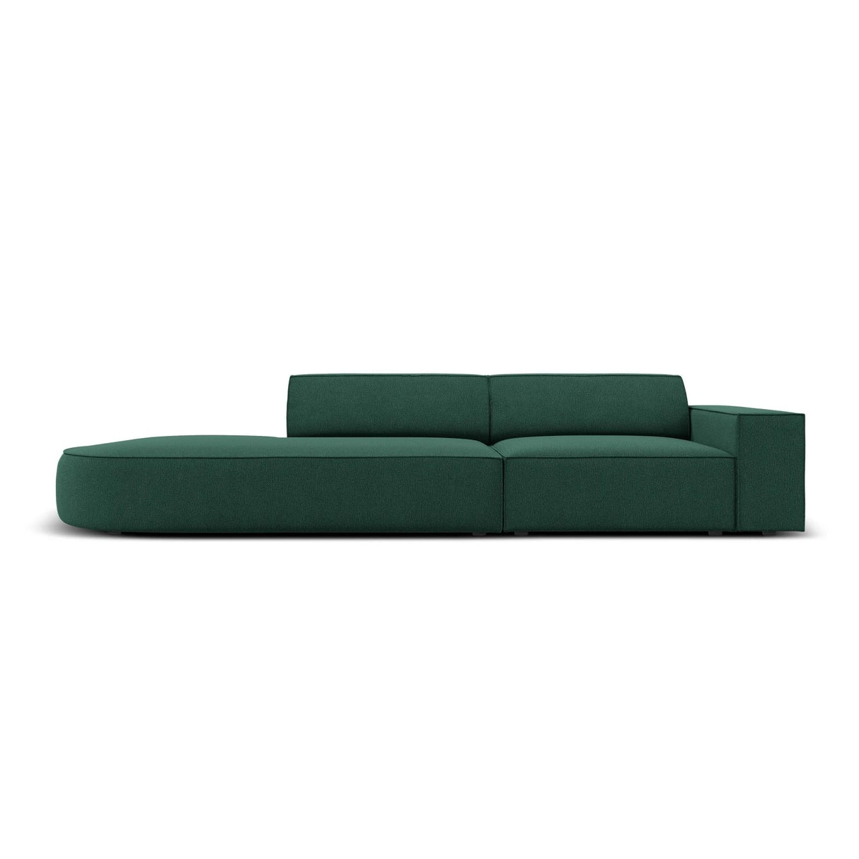 Jodie 3-Sitzer Sofa, Linke Seite offen, rund, aus Strukturierter Stoff (Meg359) in Grün, 262x102 cm – Bild 1