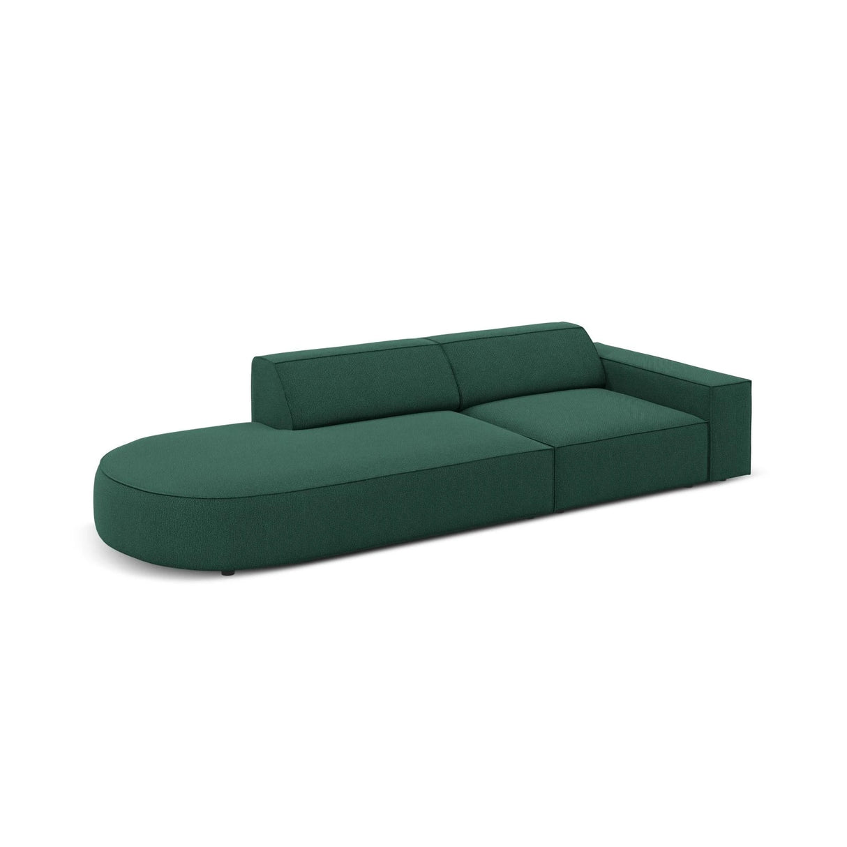 Jodie 3-Sitzer Sofa, Linke Seite offen, rund, aus Strukturierter Stoff (Meg359) in Grün, 262x102 cm – Bild 3
