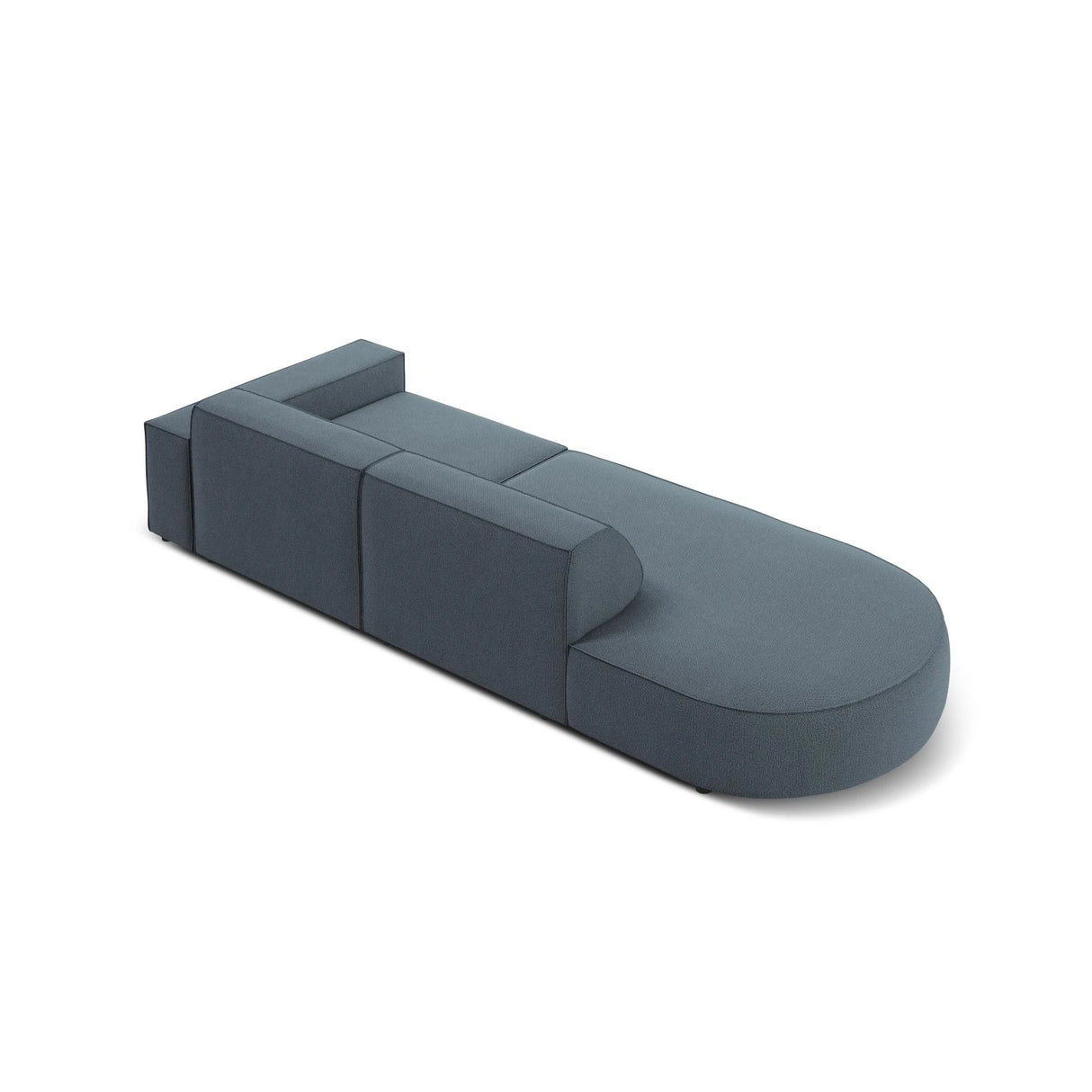 Jodie 3-Sitzer Sofa, Linke Seite offen, rund, aus Strukturierter Stoff (Meg361) in Blau, 262x102 cm – Bild 4