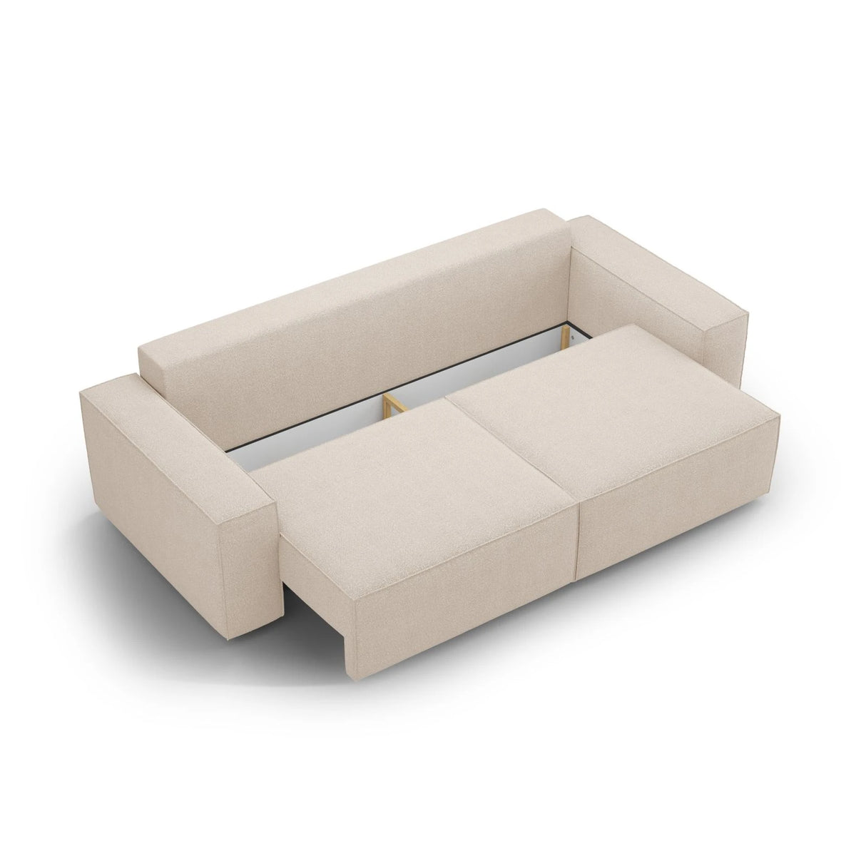 Jodie 3-Sitzer Sofa mit Schlaffunktion und Bettkasten, ausklappbar, aus Boucle (Bal2074) in Beige, 247x107 cm – Bild 6