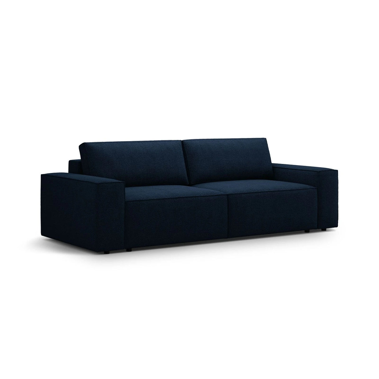 Jodie 3-Sitzer Sofa mit Schlaffunktion und Bettkasten, ausklappbar, aus Boucle (Bal2088) in Dunkelblau, 247x107 cm – Bild 4