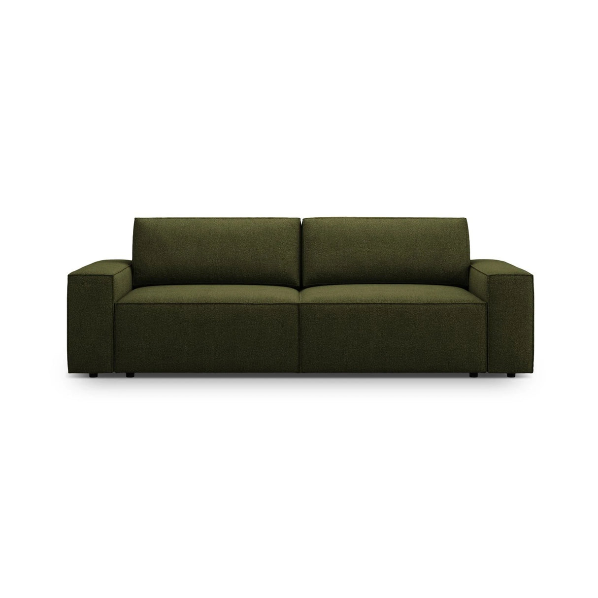Jodie 3-Sitzer Sofa mit Schlaffunktion und Bettkasten, ausklappbar, aus Boucle (Bal2090) in Dunkles olivgrün, 247x107 cm – Bild 1