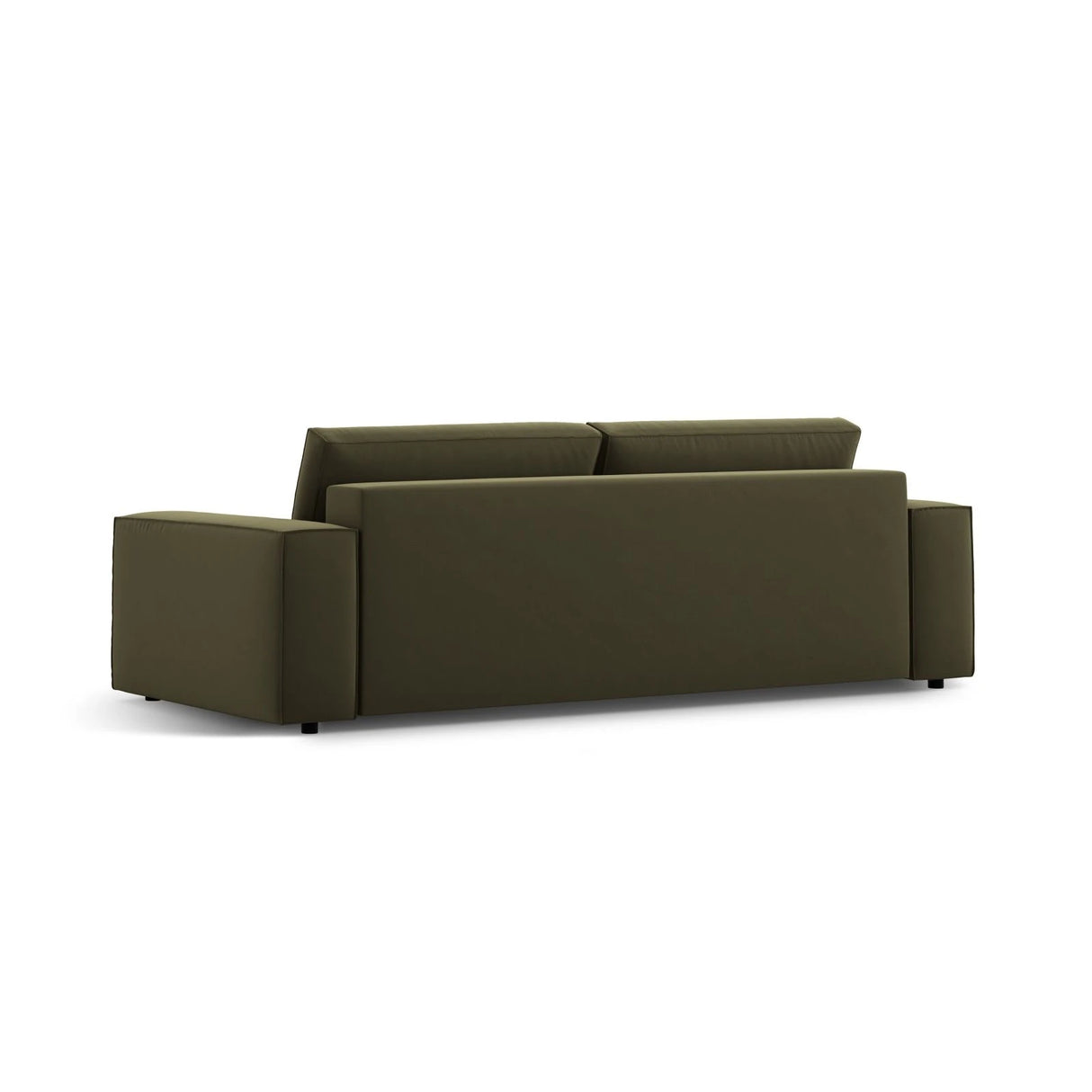 Jodie 3-Sitzer Sofa mit Schlaffunktion und Bettkasten, ausklappbar, aus Samt (Blu77) in Grün, 247x107 cm – Bild 5