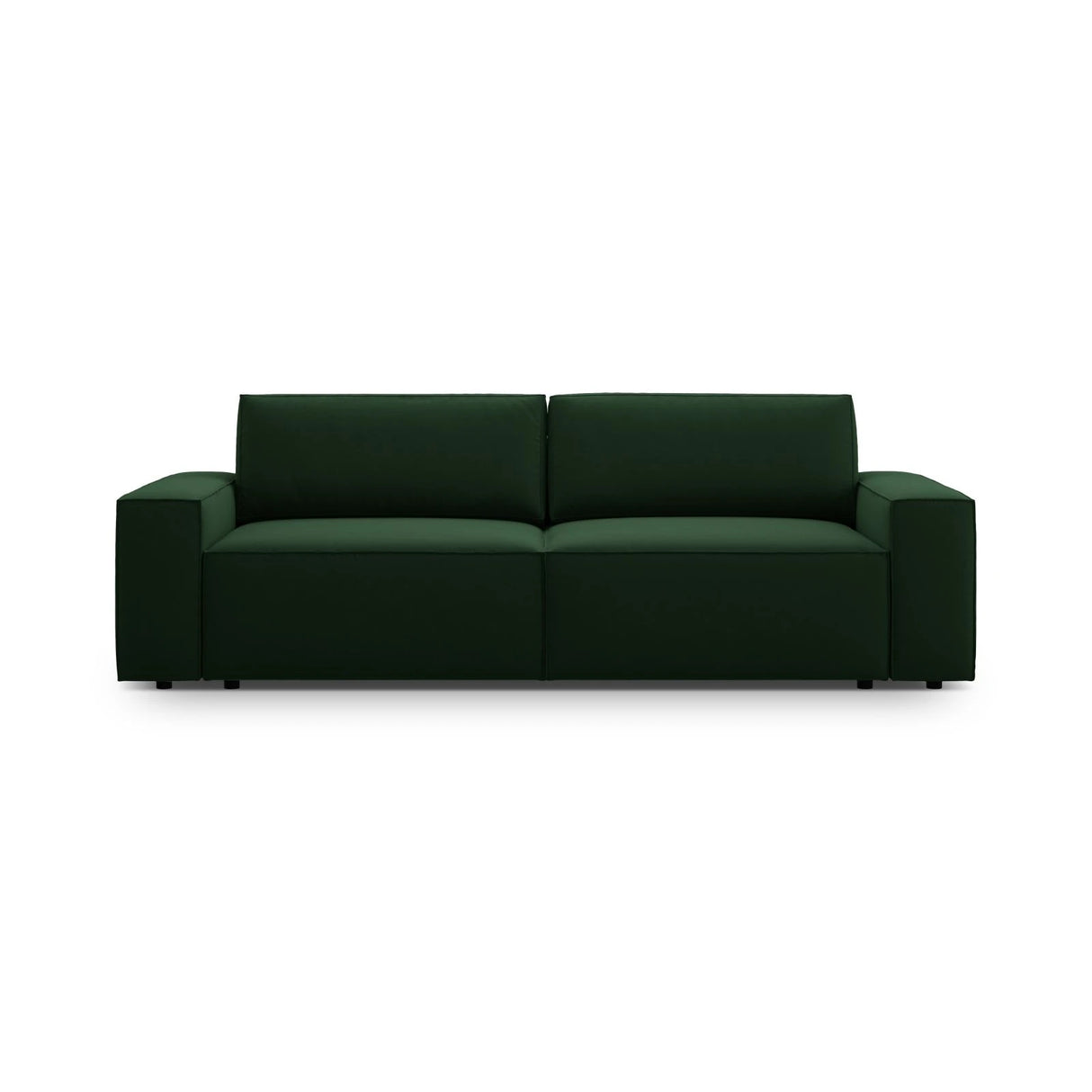Jodie 3-Sitzer Sofa mit Schlaffunktion und Bettkasten, ausklappbar, aus Samt (Blu78) in Flaschengrün, 247x107 cm – Bild 1