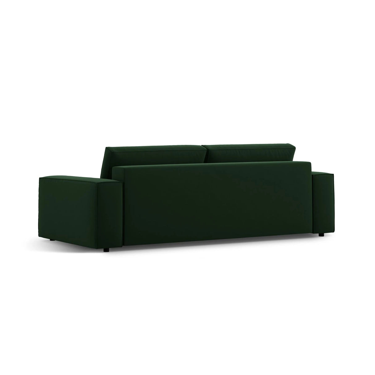 Jodie 3-Sitzer Sofa mit Schlaffunktion und Bettkasten, ausklappbar, aus Samt (Blu78) in Flaschengrün, 247x107 cm – Bild 5