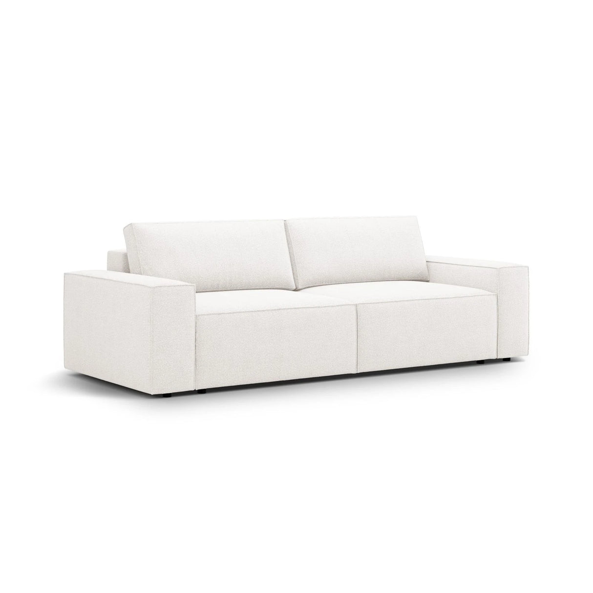 Jodie 3-Sitzer Sofa mit Schlaffunktion und Bettkasten, ausklappbar, aus Samt, Boucle oder Strukturstoff, 247x107 cm – Bild 4