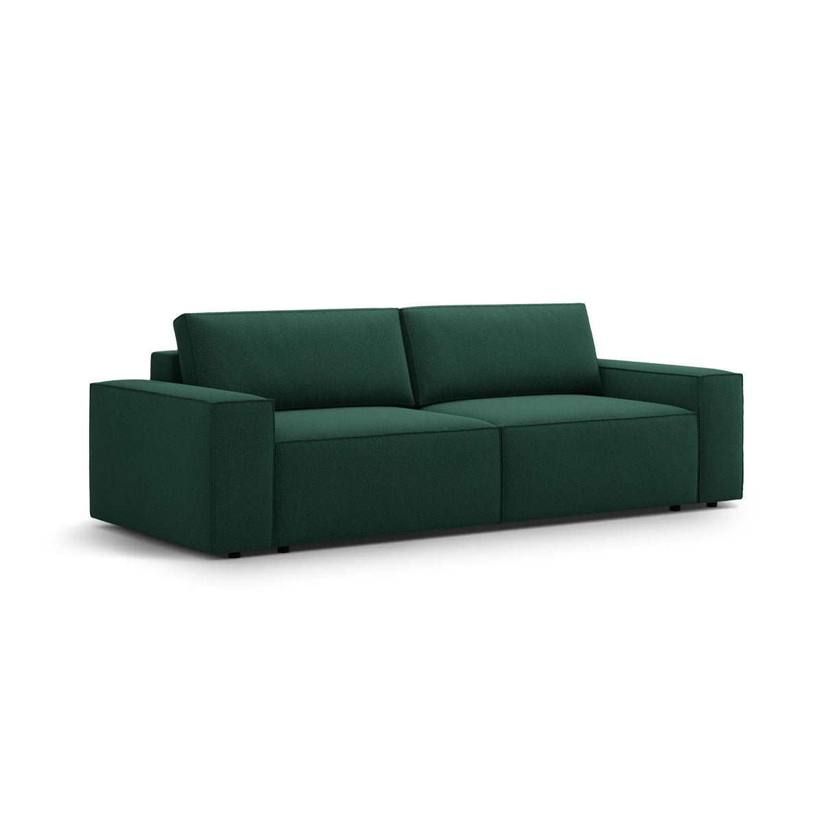 Jodie 3-Sitzer Sofa mit Schlaffunktion und Bettkasten, ausklappbar, aus Strukturierter Stoff (Meg359) in Grün, 247x107 cm – Bild 4