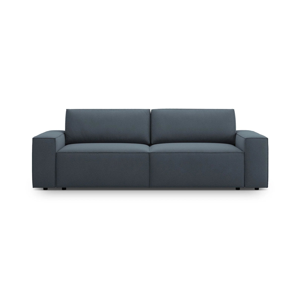 Jodie 3-Sitzer Sofa mit Schlaffunktion und Bettkasten, ausklappbar, aus Strukturierter Stoff (Meg361) in Blau, 247x107 cm – Bild 1
