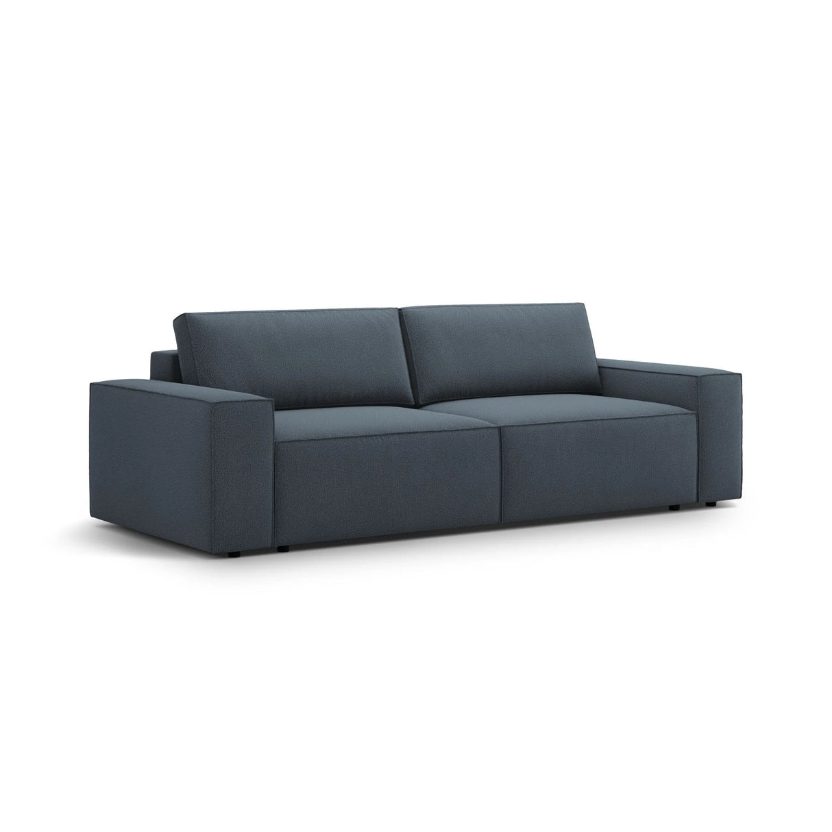 Jodie 3-Sitzer Sofa mit Schlaffunktion und Bettkasten, ausklappbar, aus Strukturierter Stoff (Meg361) in Blau, 247x107 cm – Bild 4