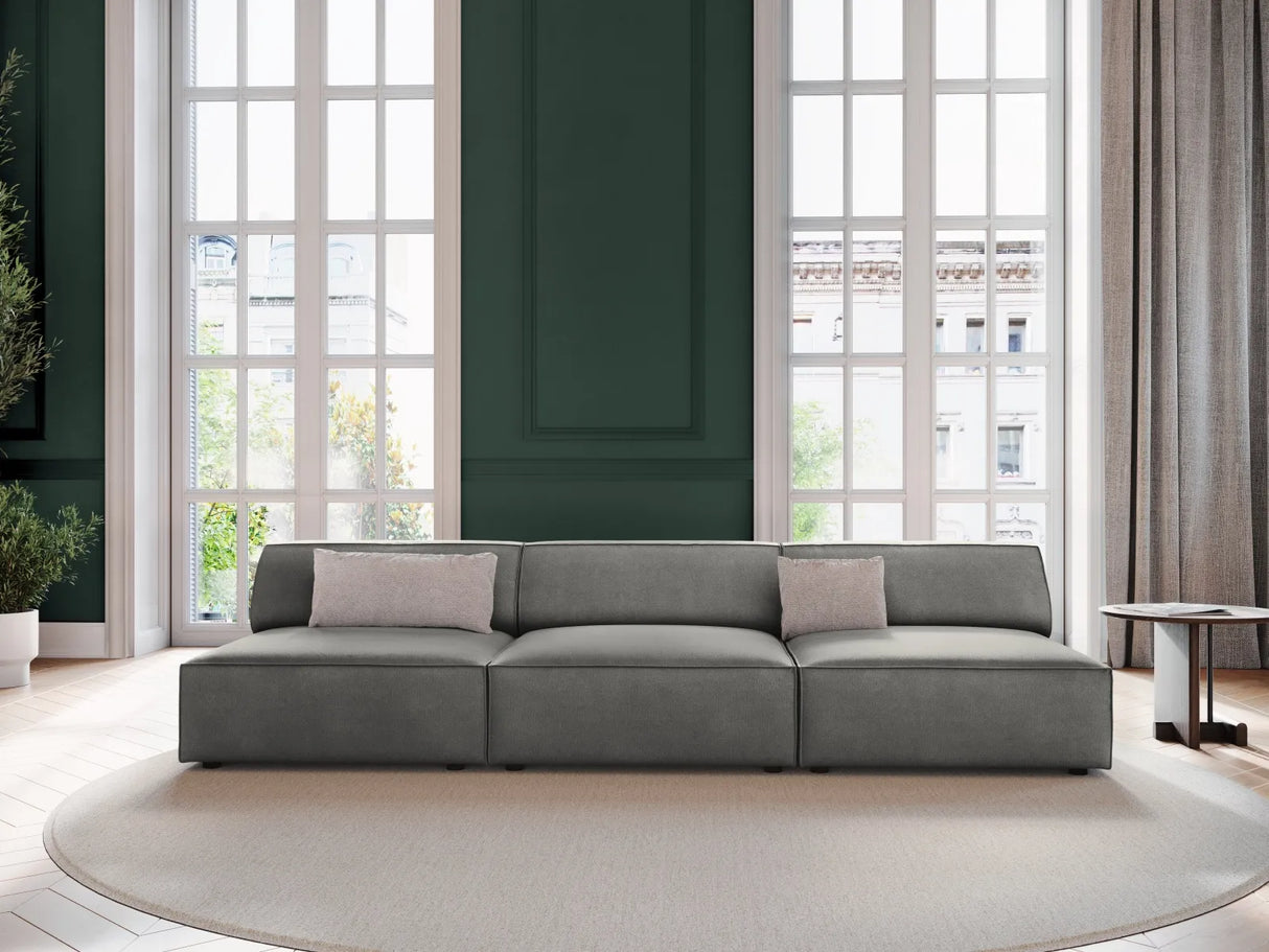 Jodie 3-Sitzer Sofa ohne Armlehnen 240x102 cm aus Samt (Blu13) in Hellgrau – Bild 7