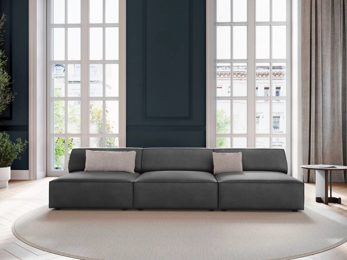 Jodie 3-Sitzer Sofa ohne Armlehnen 240x102 cm aus Samt (Blu14) in Grau – Bild 7
