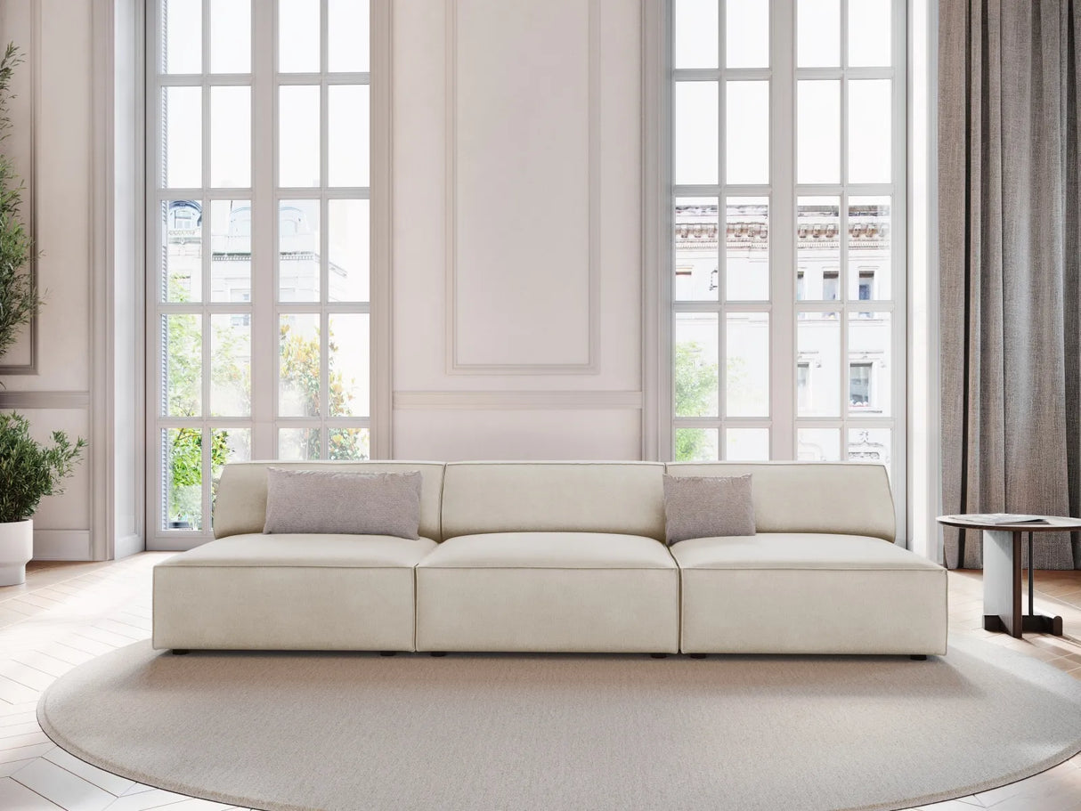 Jodie 3-Sitzer Sofa ohne Armlehnen 240x102 cm aus Samt (Blu30) in Dunkelbeige – Bild 7